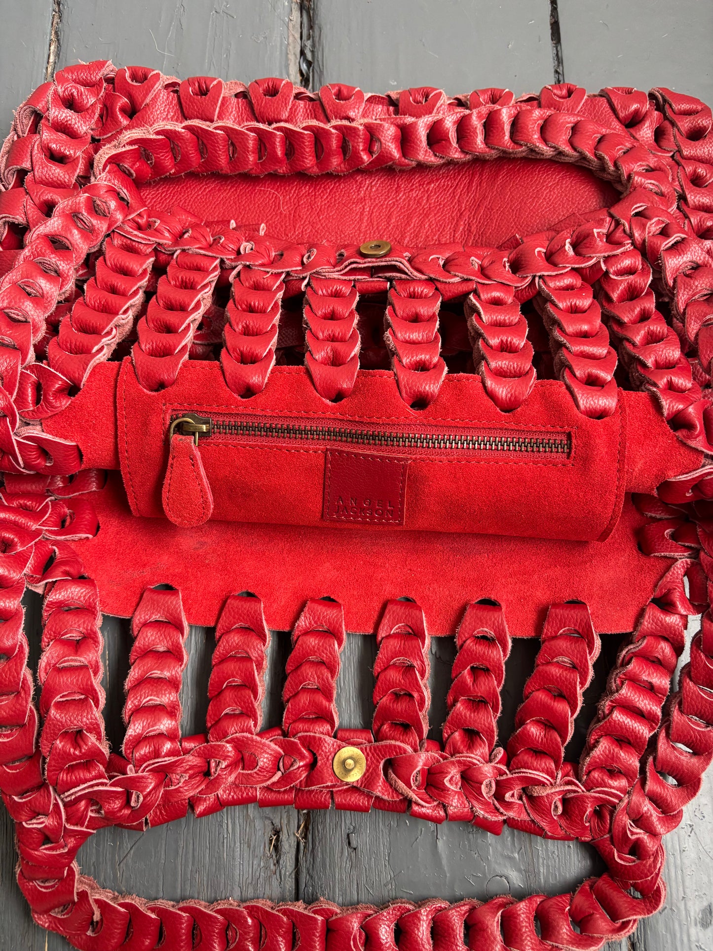 Angel Jackson Red Leather Bag