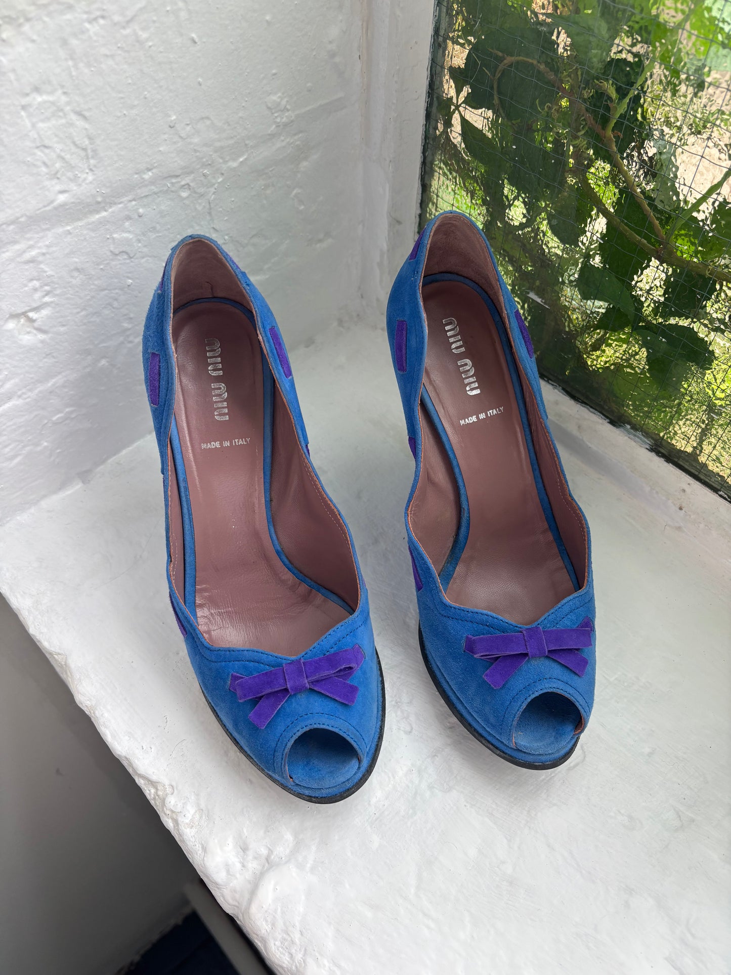 Miu Miu Blue Suede Wedges