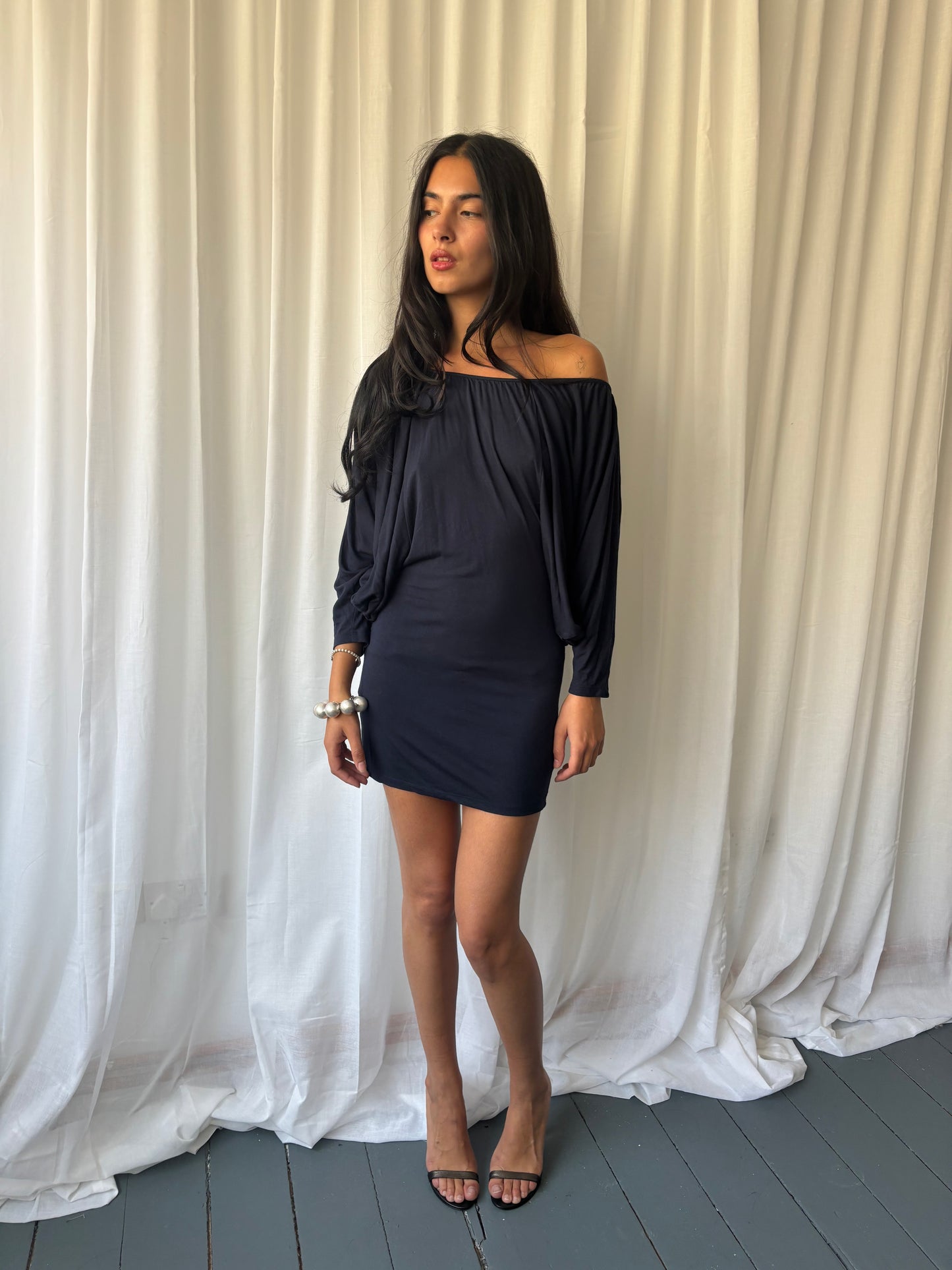 Full Circle Navy Batwing Dress