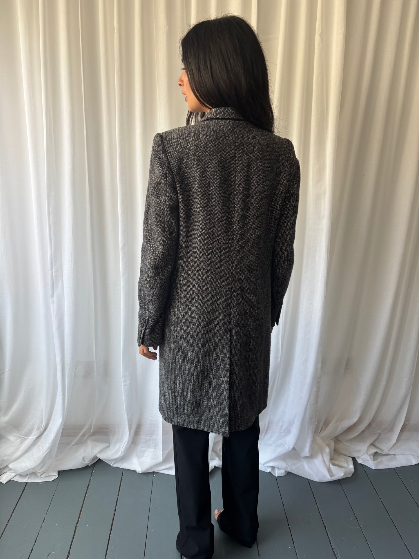 Joseph Grey Tweed Crombie Coat