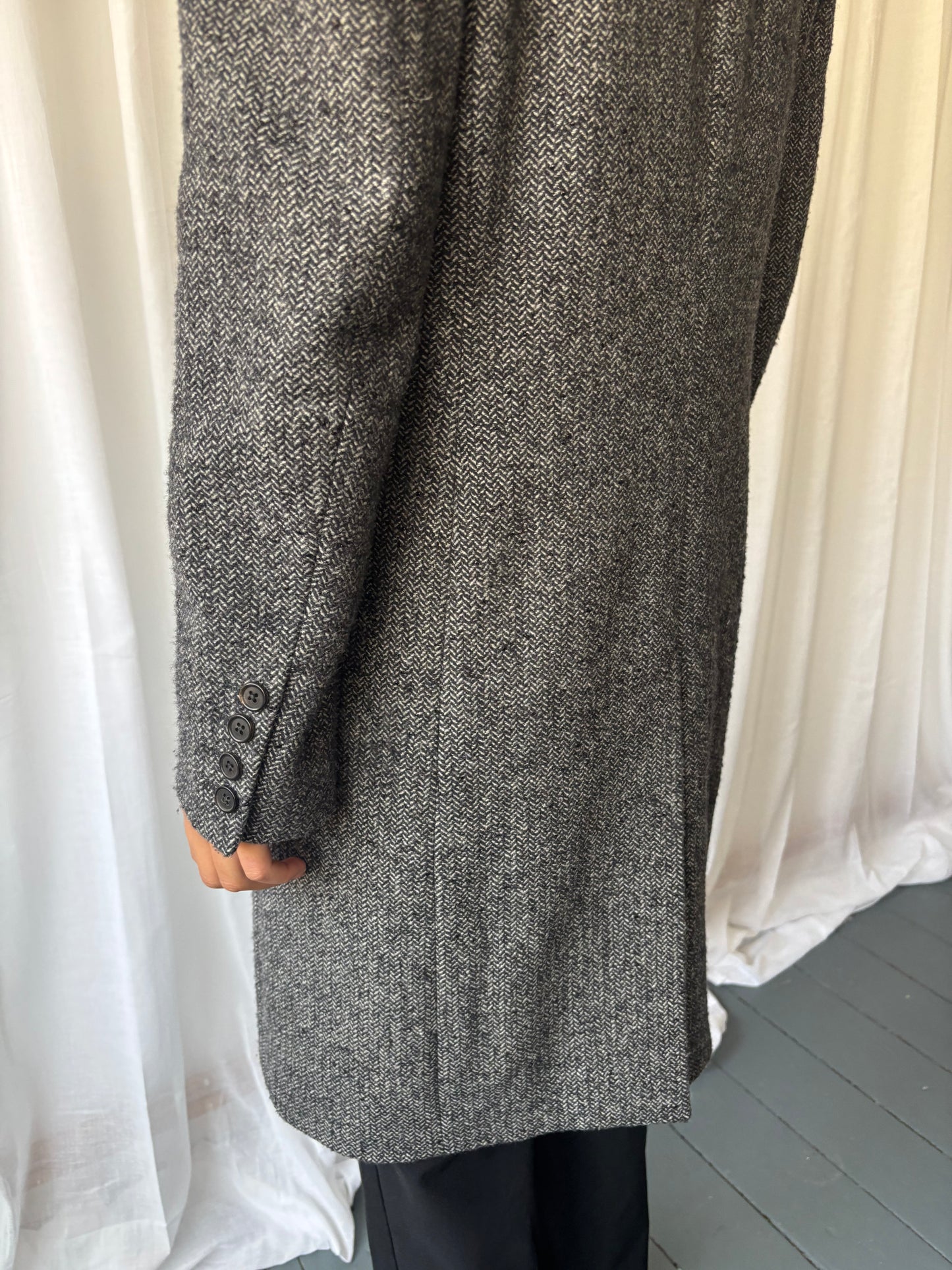 Joseph Grey Tweed Crombie Coat