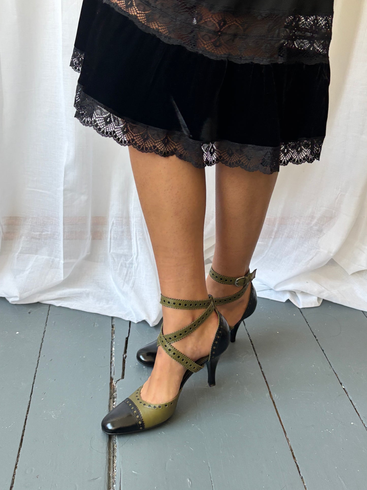 Sergio Rossi Tooled Leather Heels