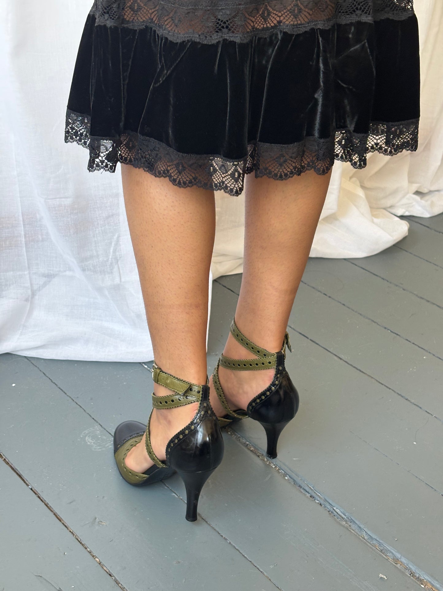 Sergio Rossi Tooled Leather Heels