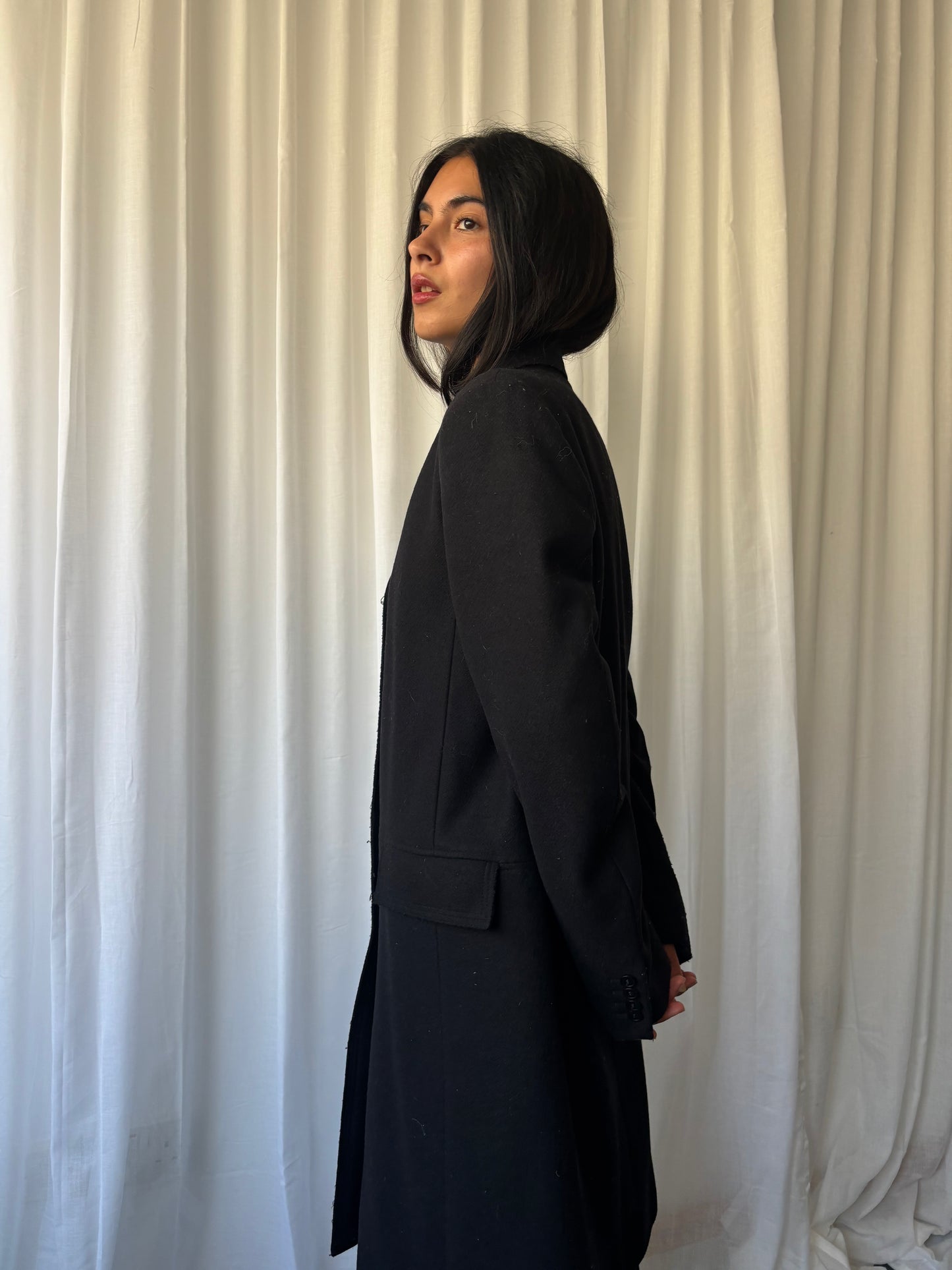 Farhi Black Crombie Coat