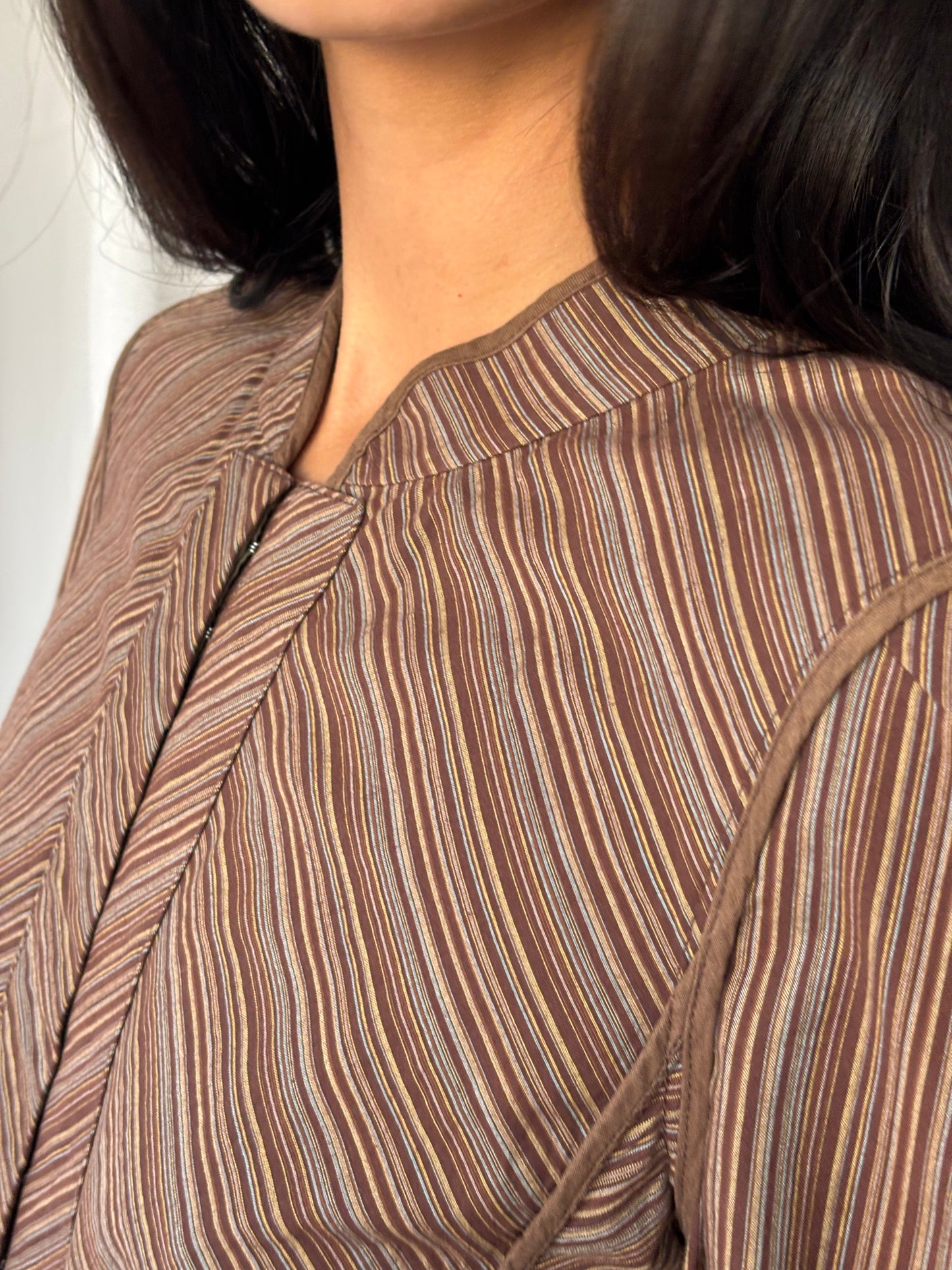 BCBG Max Azria Brown Stripe Jacket