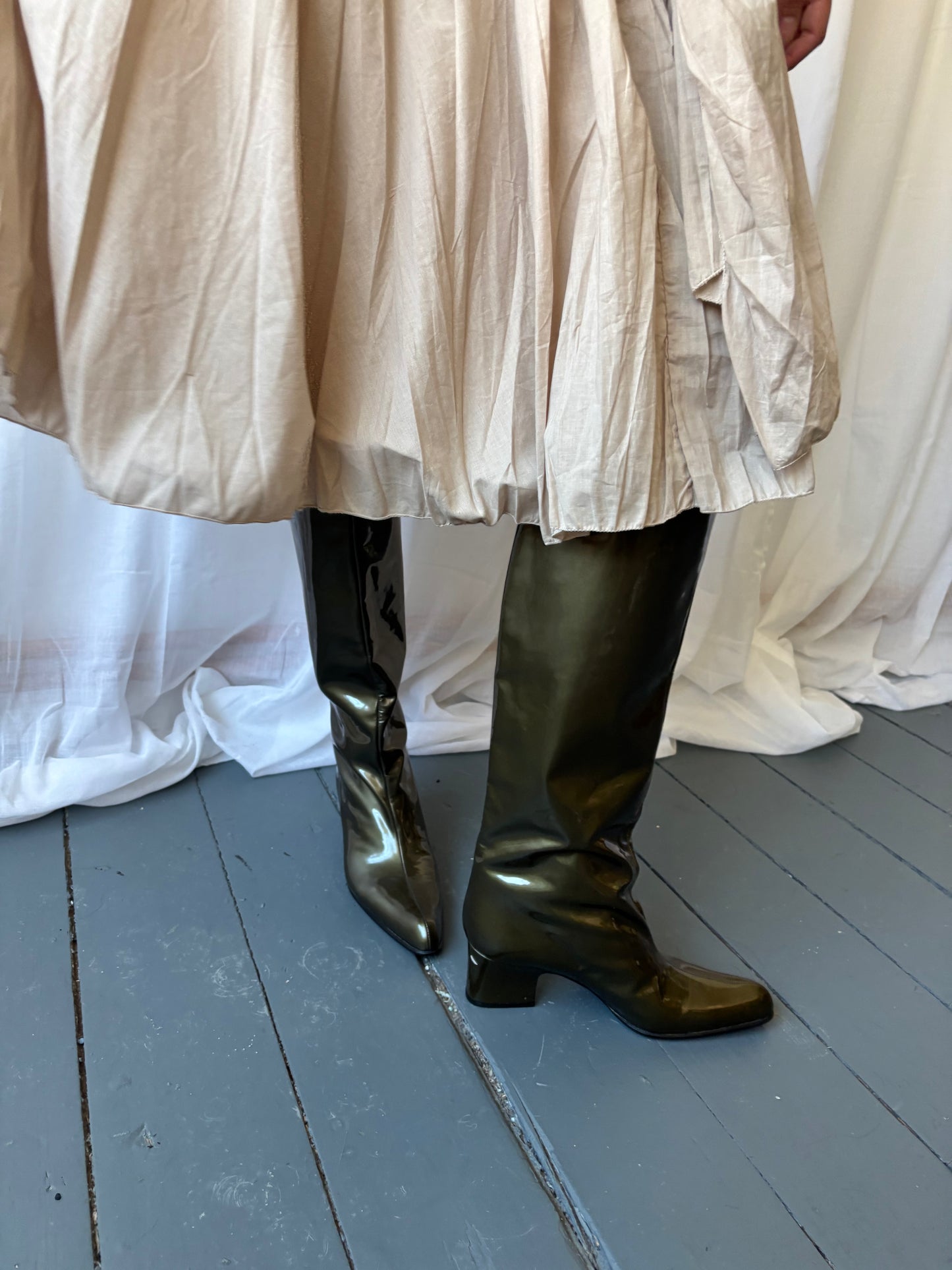 Bally Green Patent Leather Boots