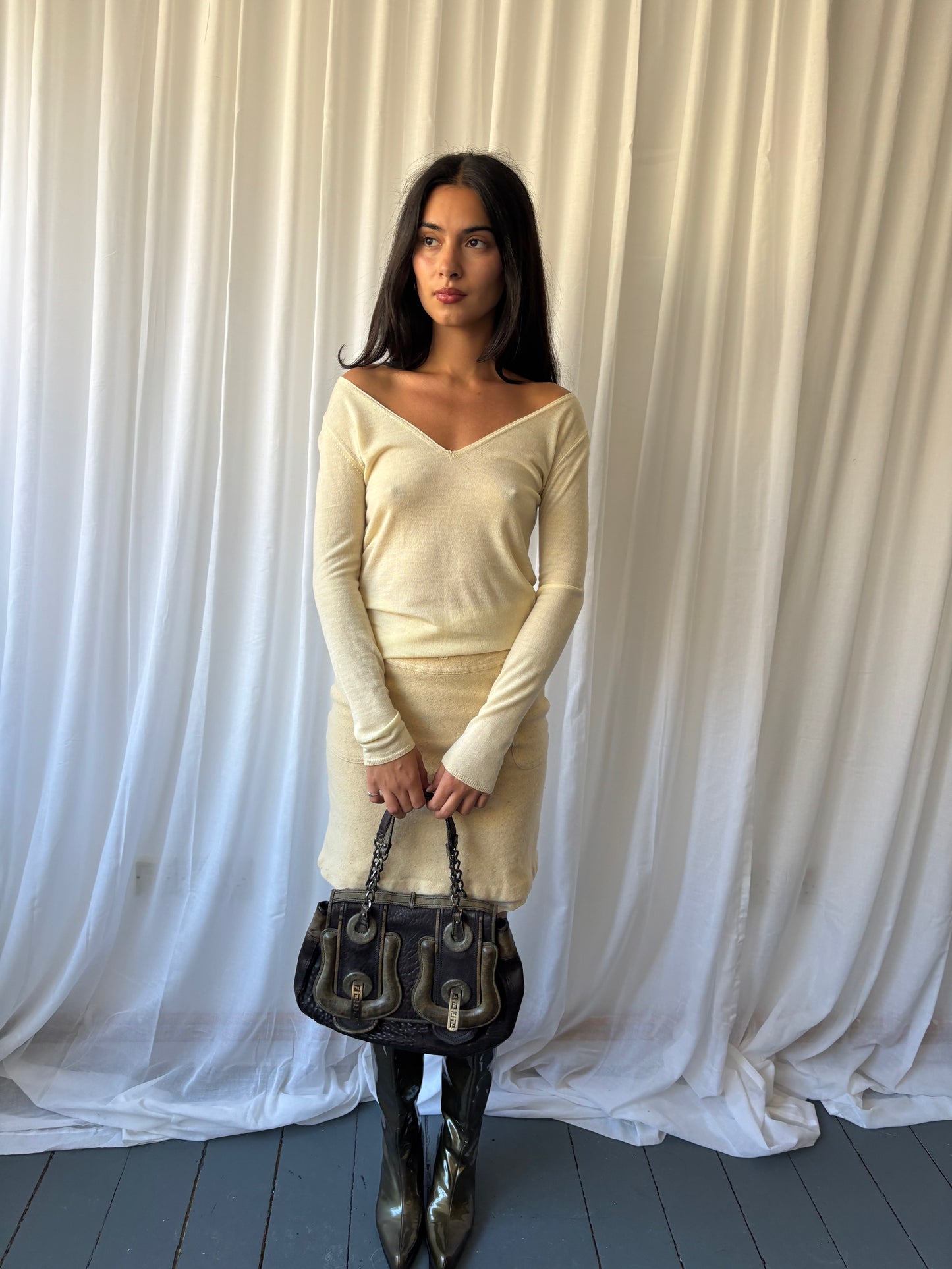 Prada Butter Yellow Knit Top