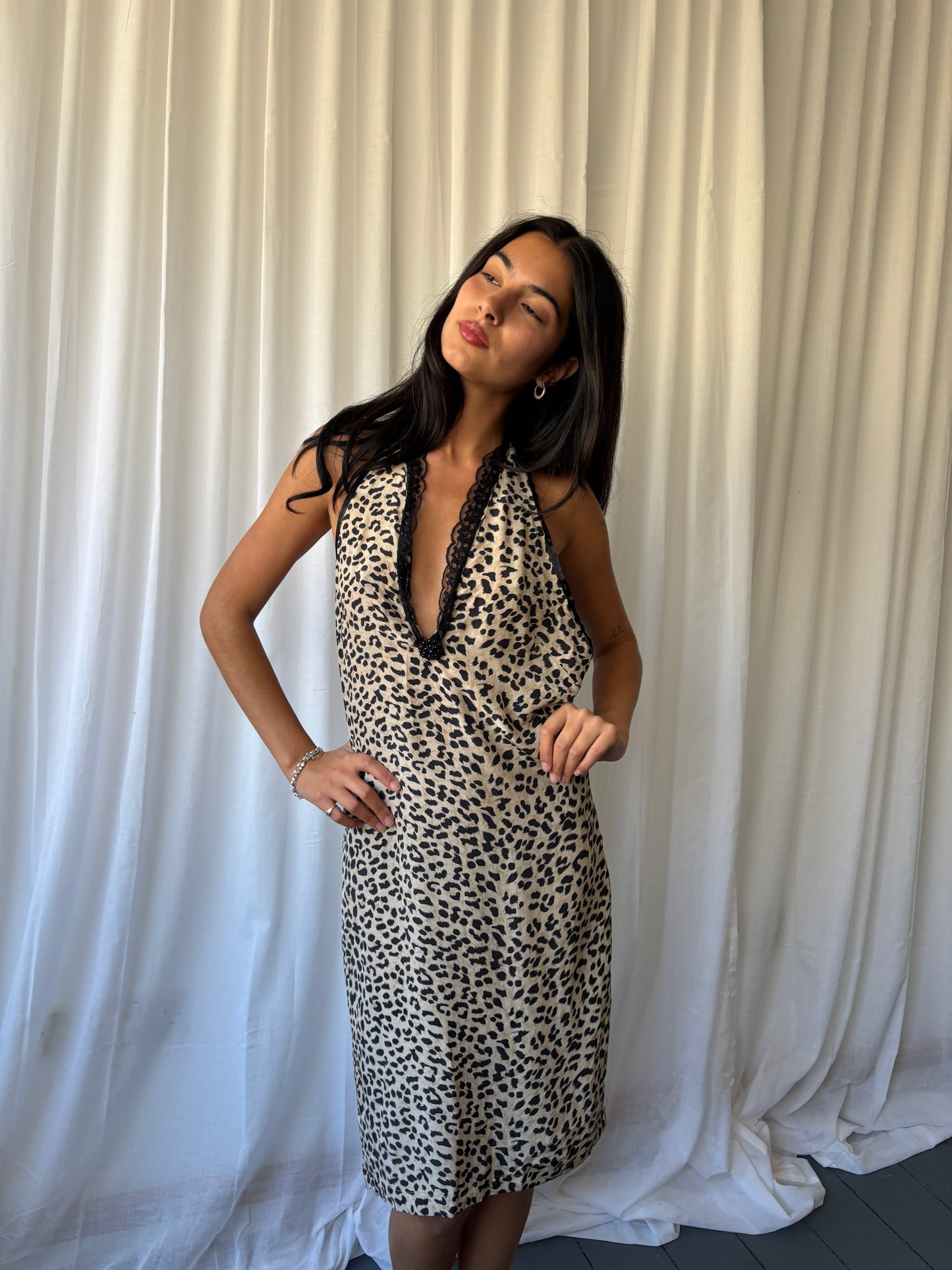 See by Chloé Leopard Halter Dress
