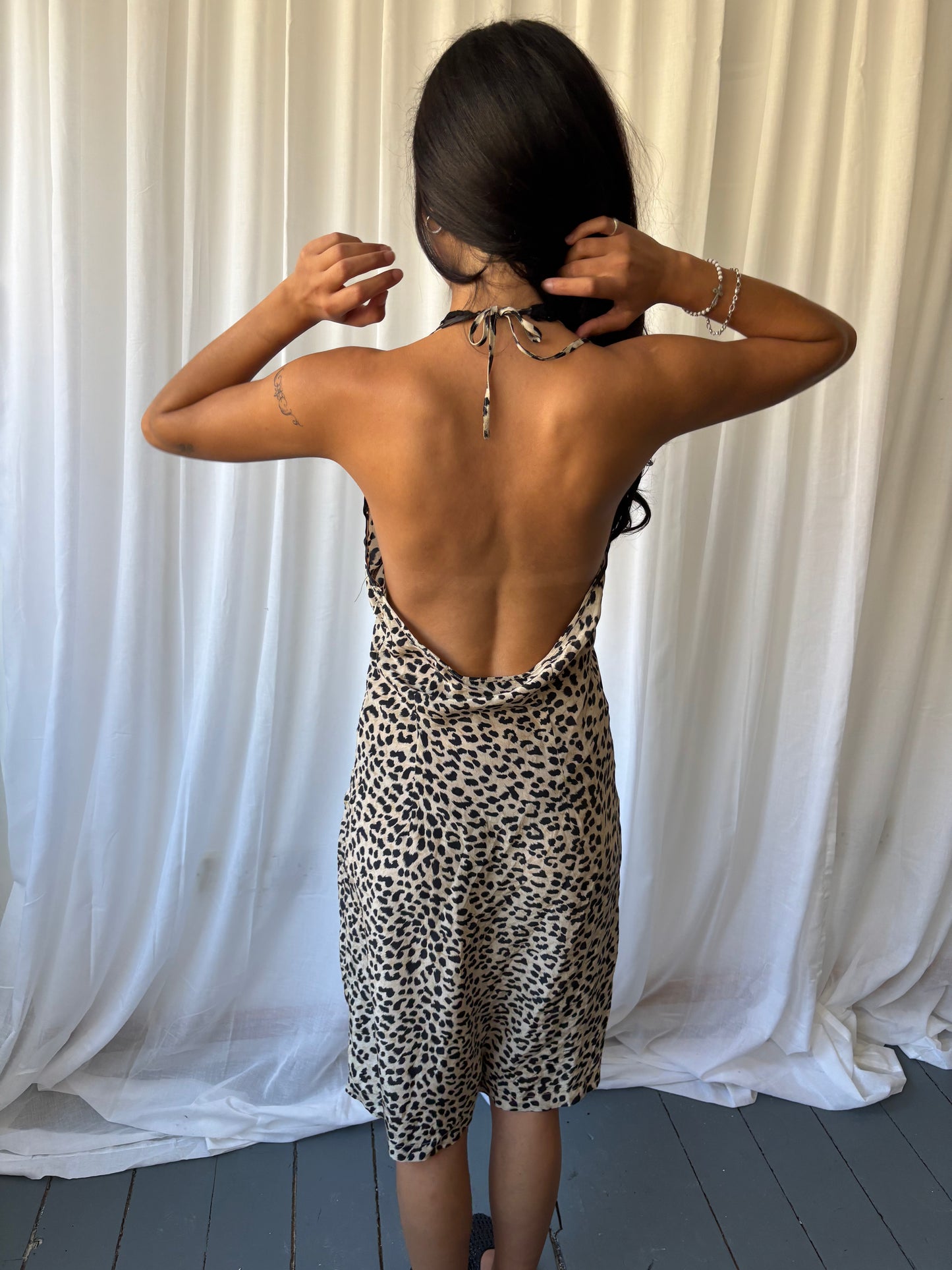 See by Chloé Leopard Halter Dress