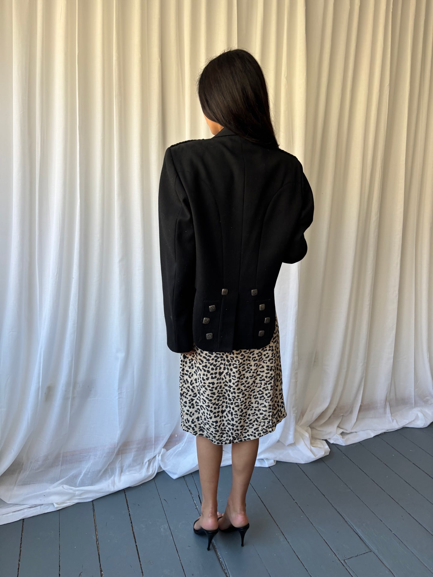 Vintage Scottish Black Cropped Blazer