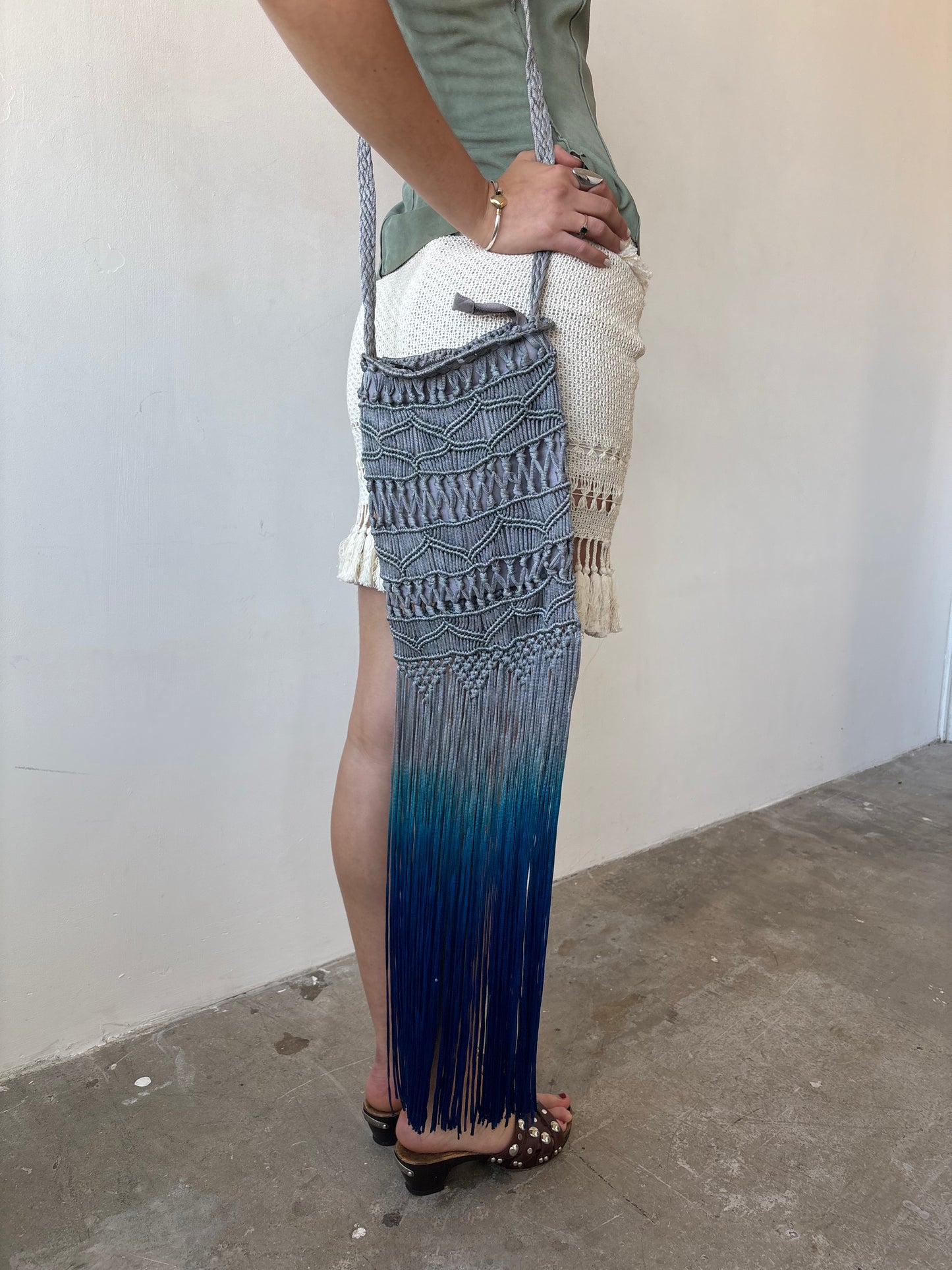 Vintage Crochet Fringed Bag