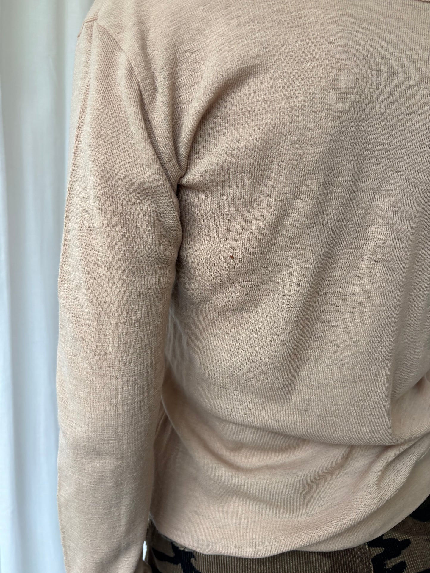 Vintage Beige V Neck Knit
