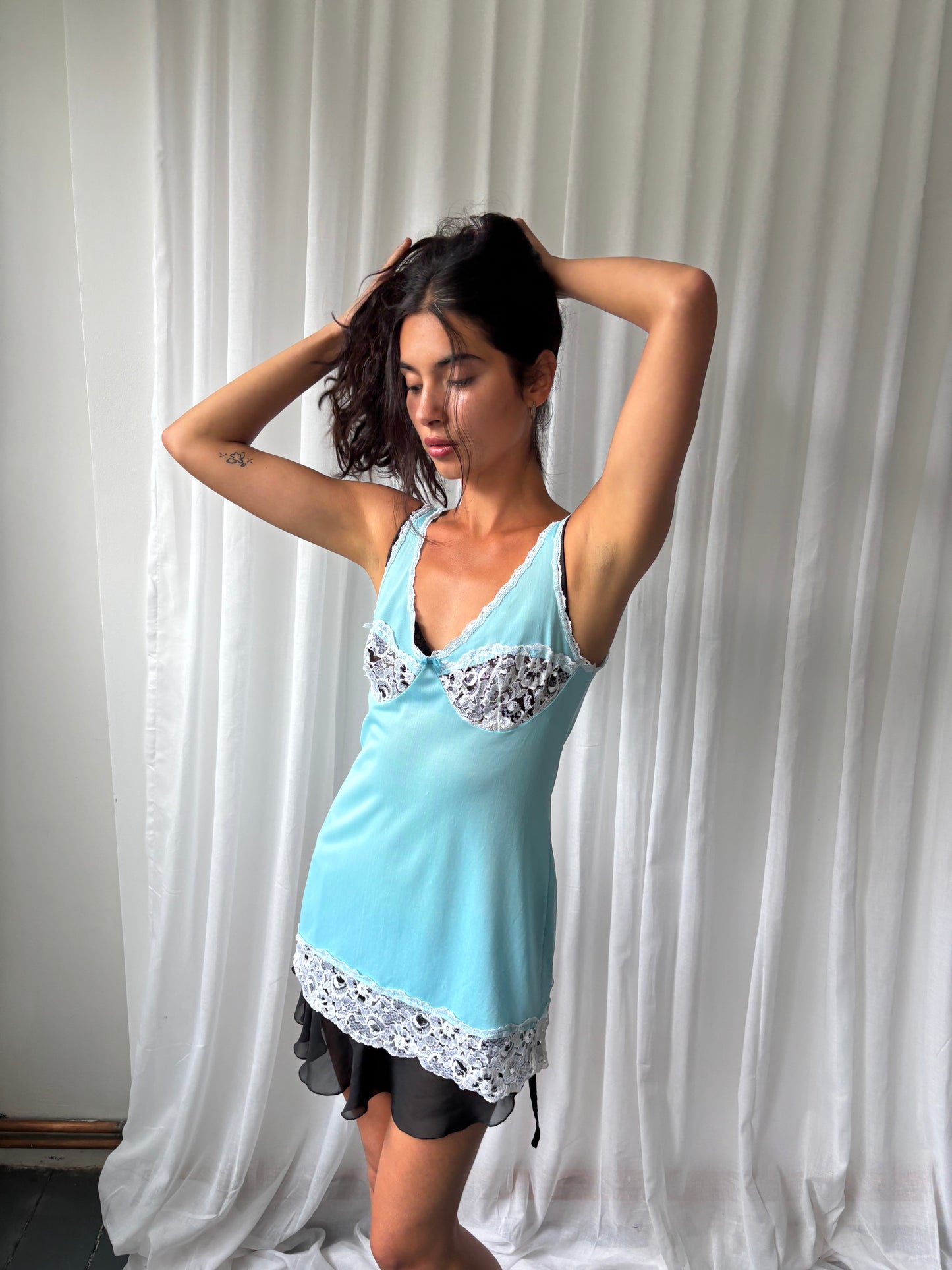 Vintage Blue Lingerie Top