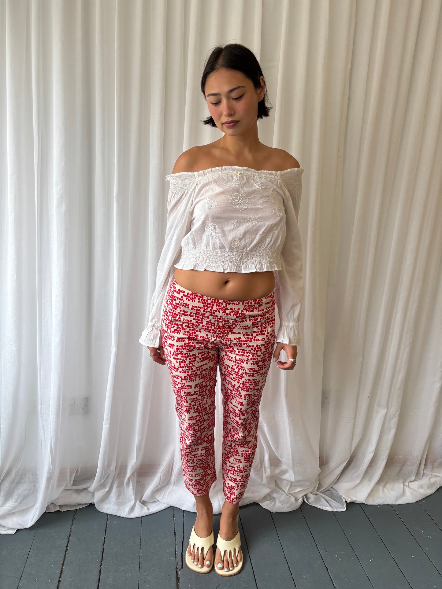 Moschino Typography Cropped Trousers