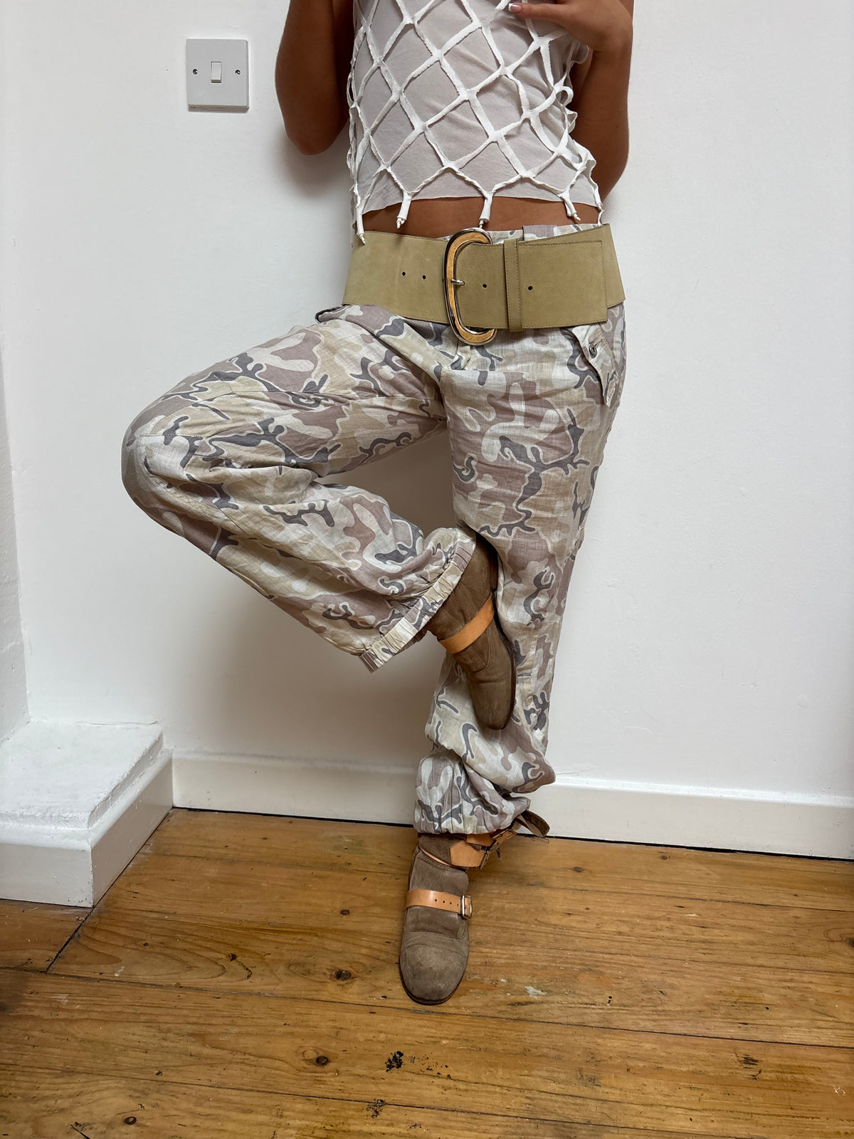 Full Circle Camo Linen Trousers