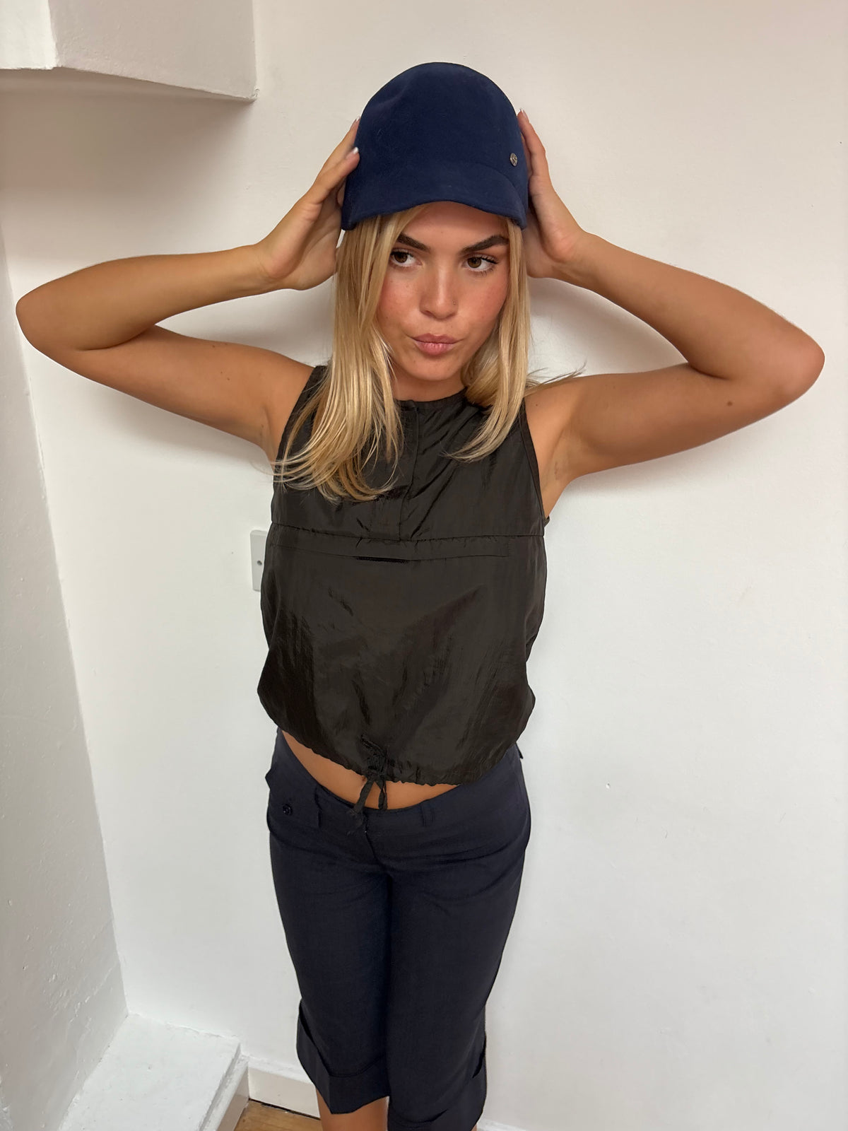 IKKS Dark Green Utility Top