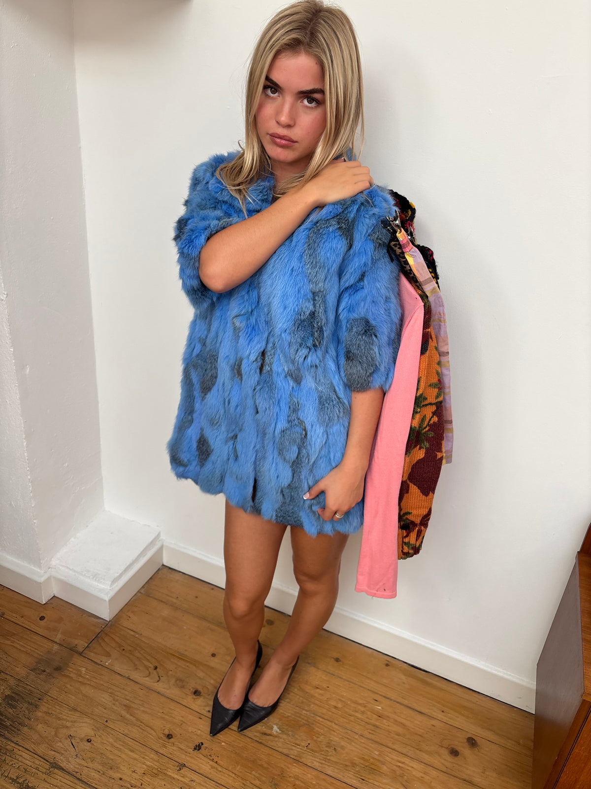Vintage Blue Rabbit Coat
