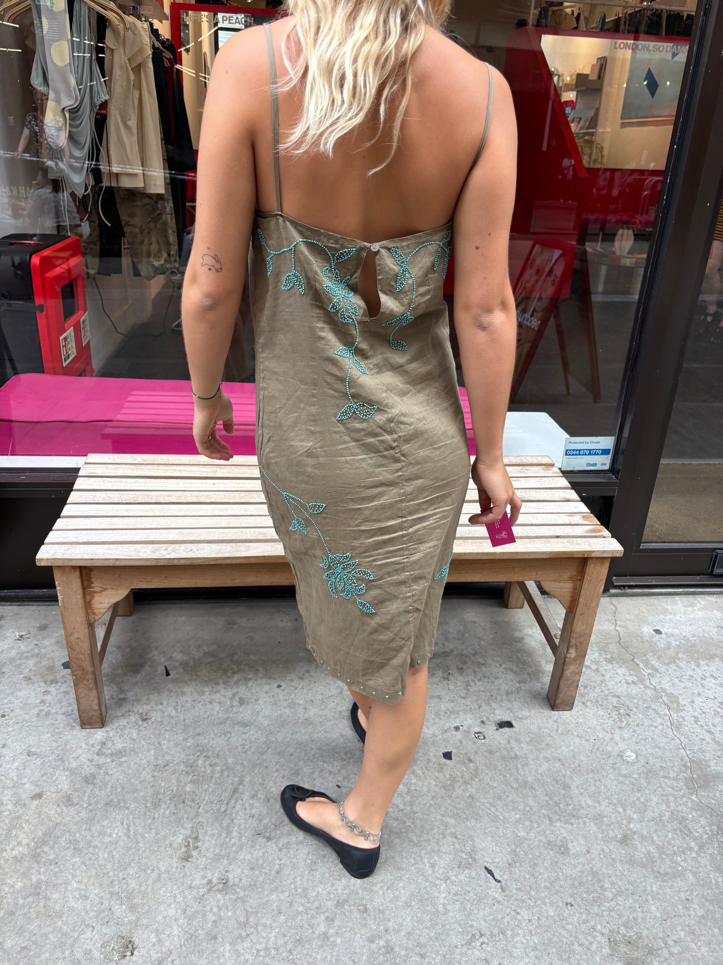 French Connection Brown Beaded Dress