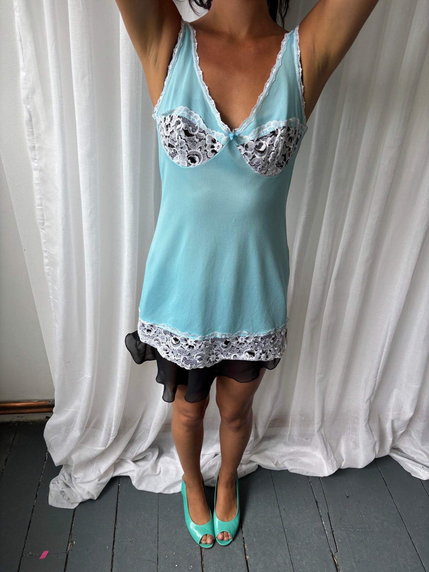 Vintage Blue Lingerie Top