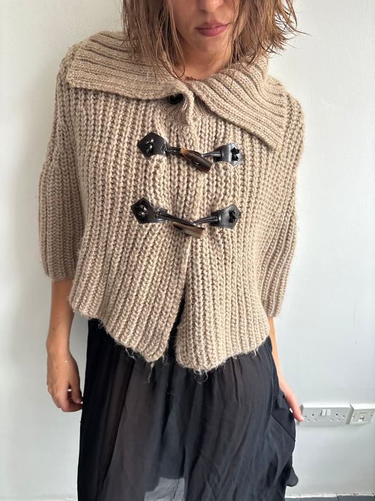 Miss Sixty Taupe Knit Poncho