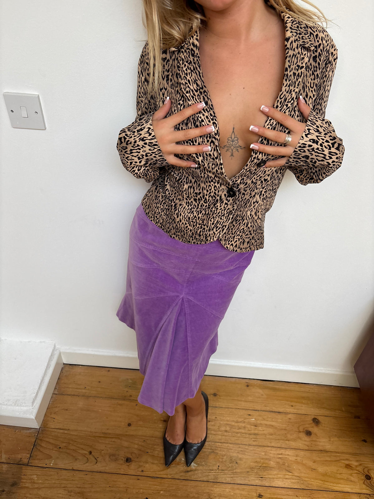 Moschino Purple Velvet Skirt