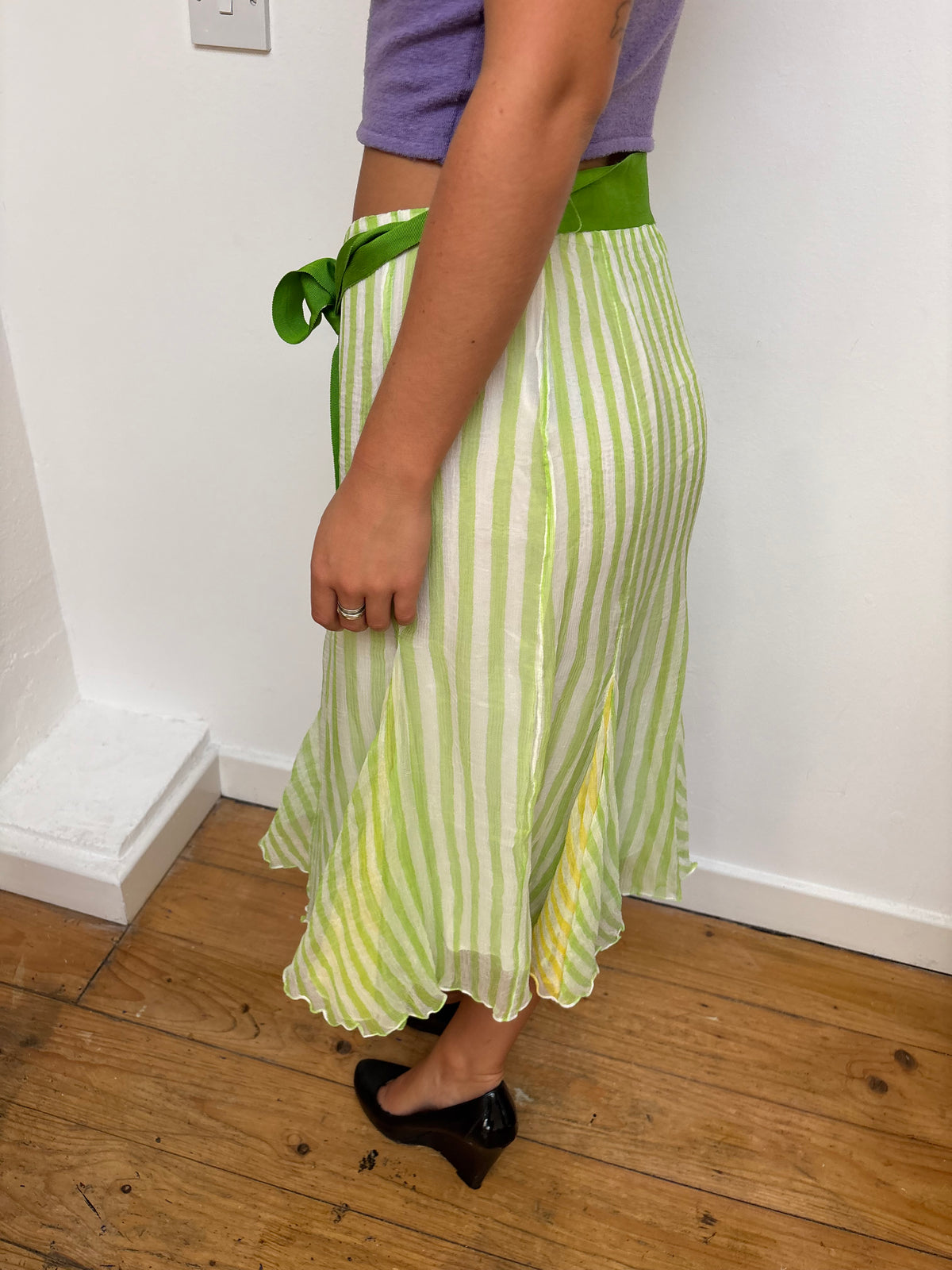 Ralph Lauren Stripe Silk Skirt
