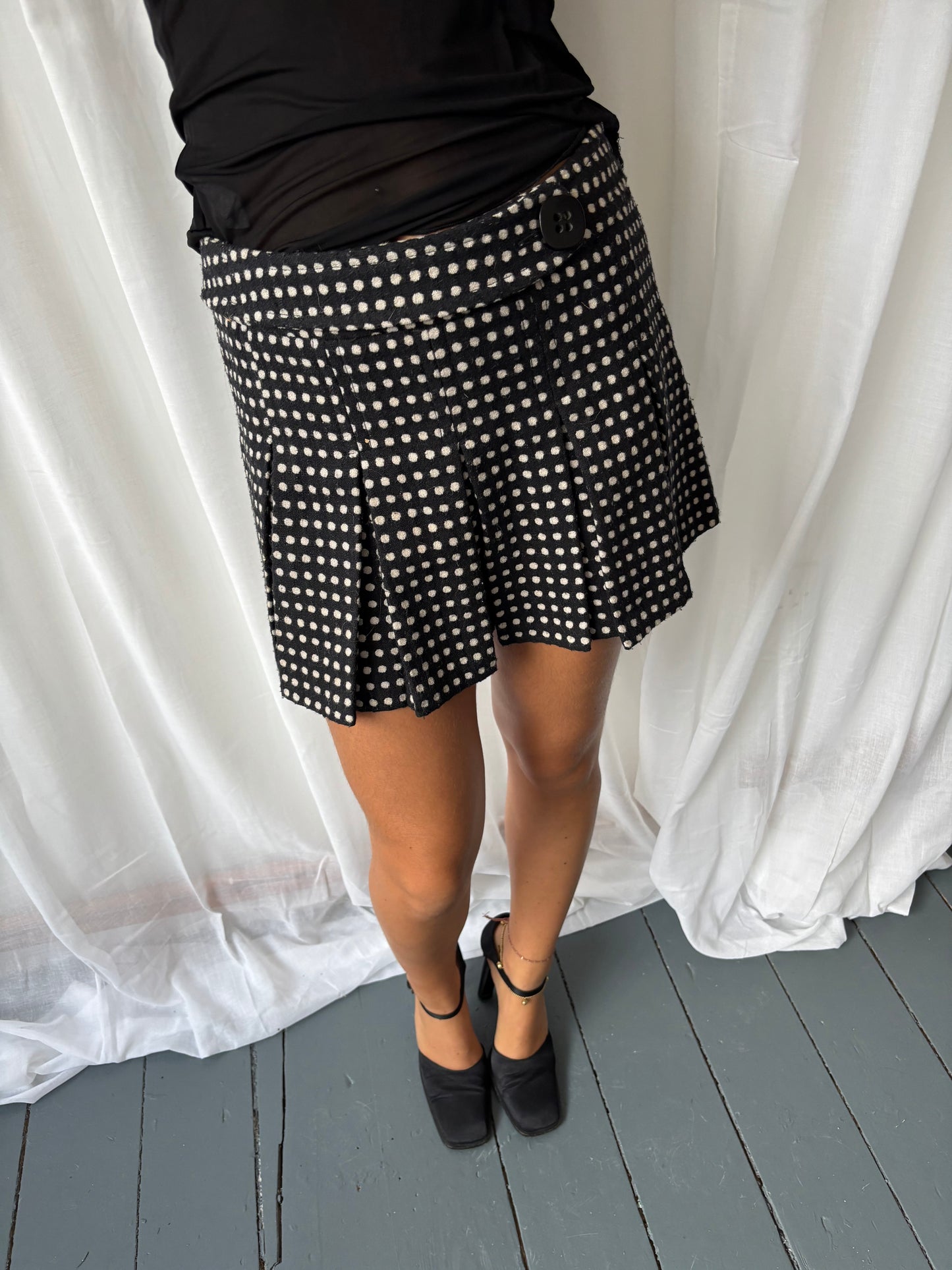 Morgan Black Polka Dot Skirt