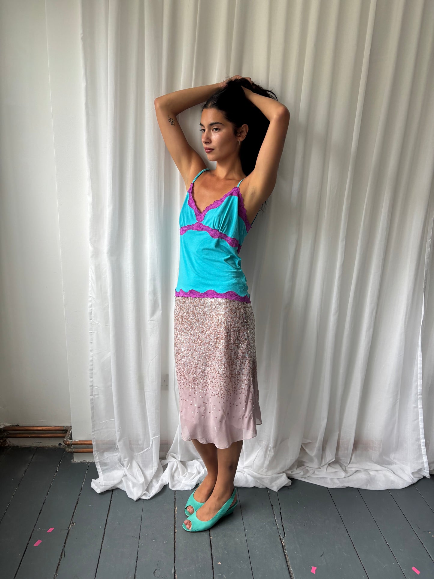 DKNY Lilac Sequin Skirt