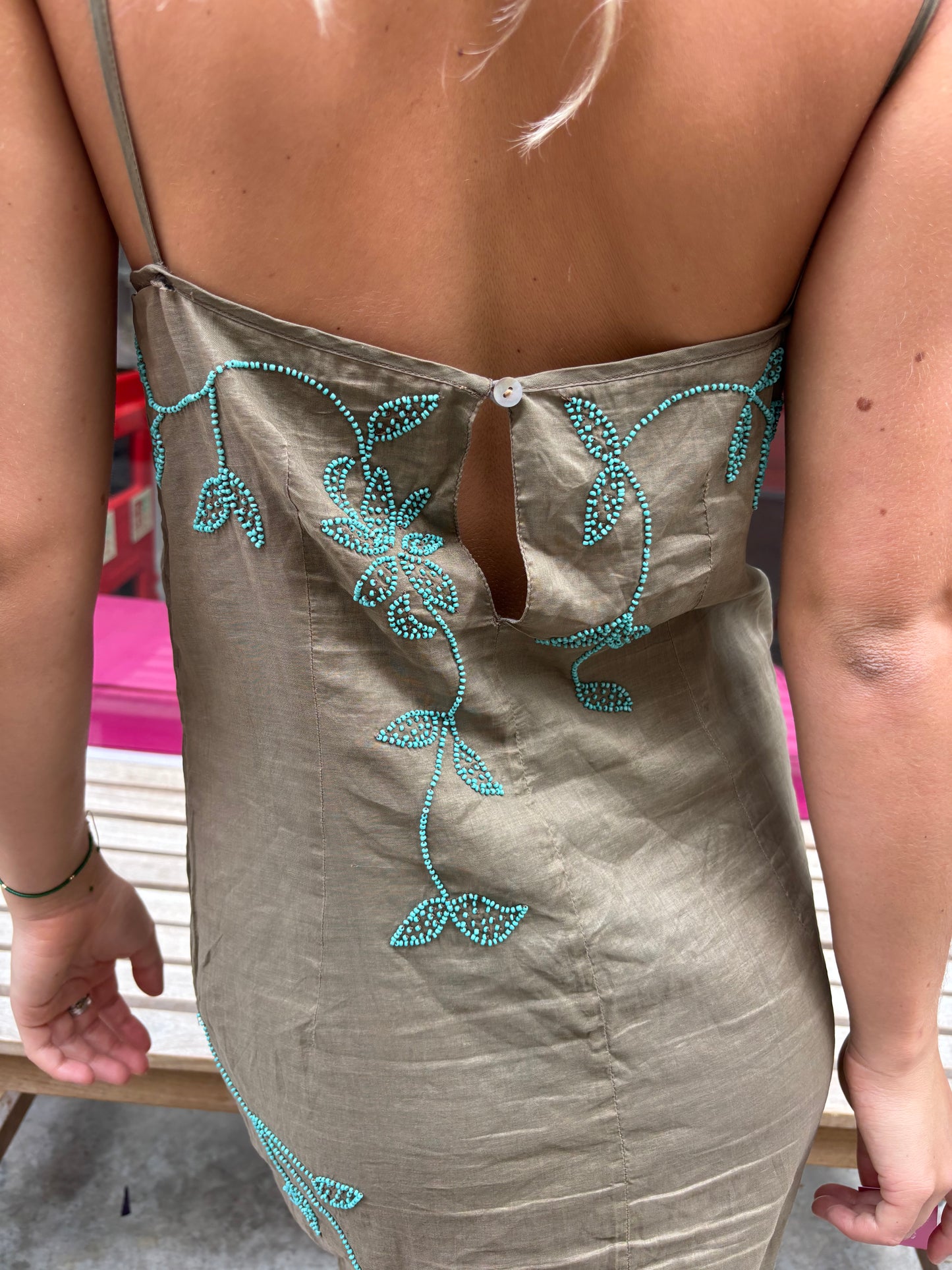 French Connection Brown Beaded Dress