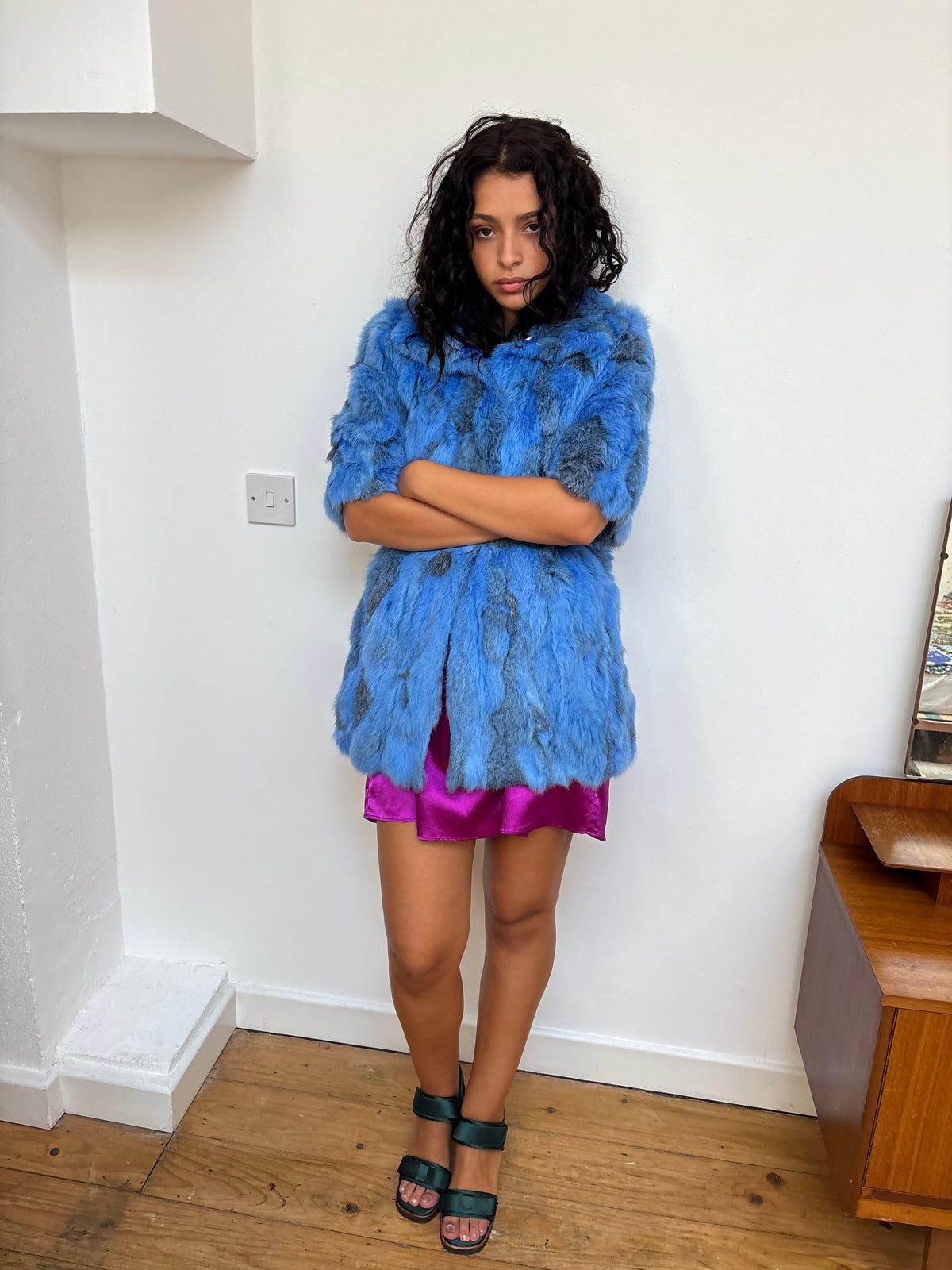 Vintage Blue Rabbit Coat