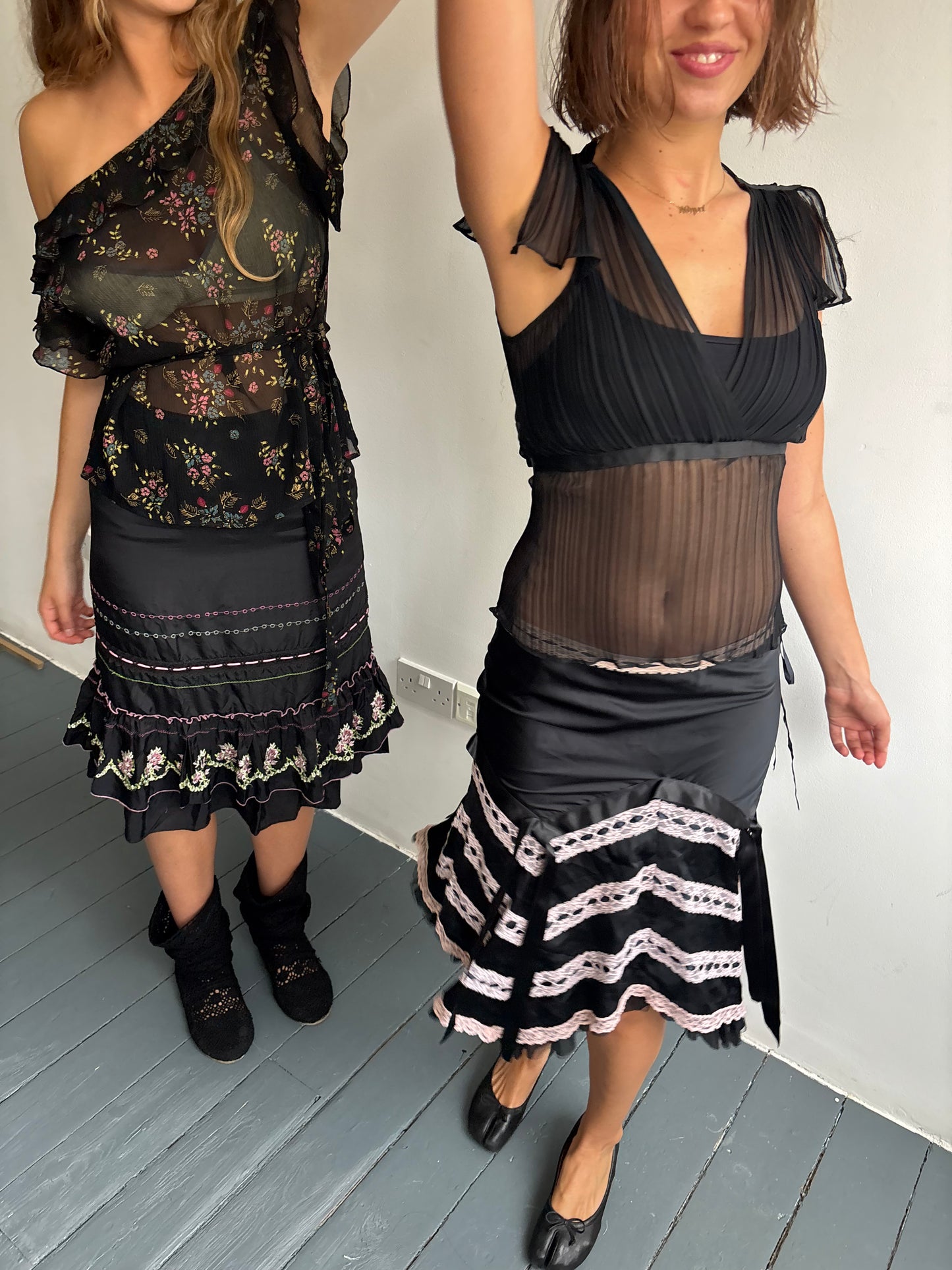 Voyage Black Ribbon Skirt