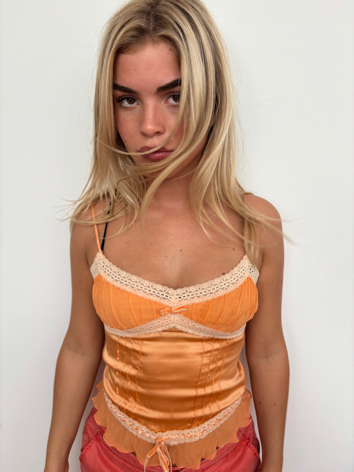 Bebe Orange Silk Cami