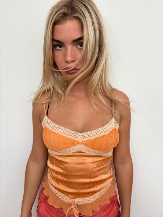Bebe Orange Silk Cami