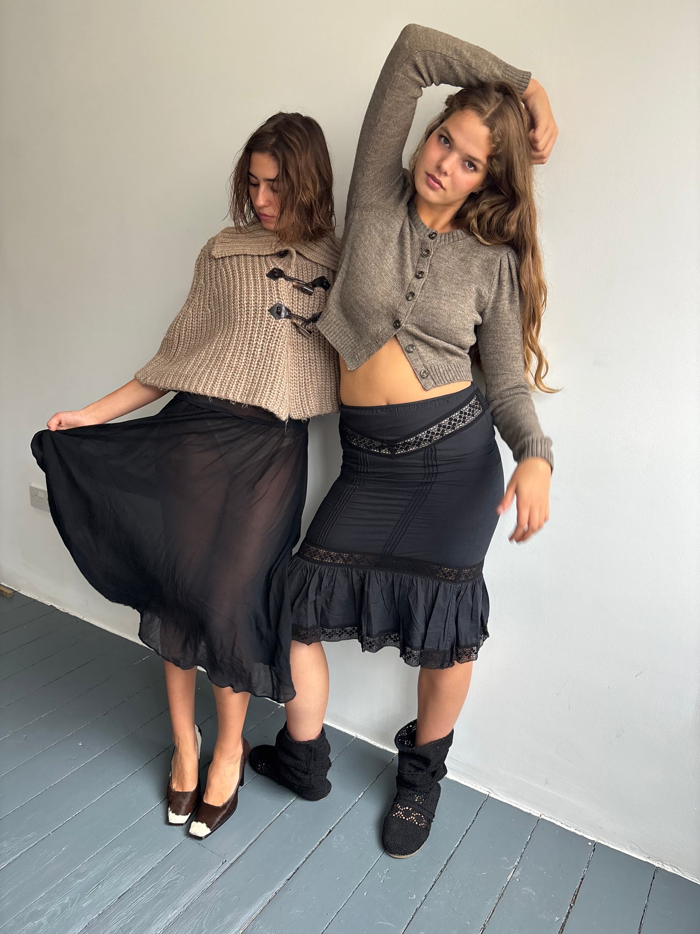 Miss Sixty Taupe Knit Poncho