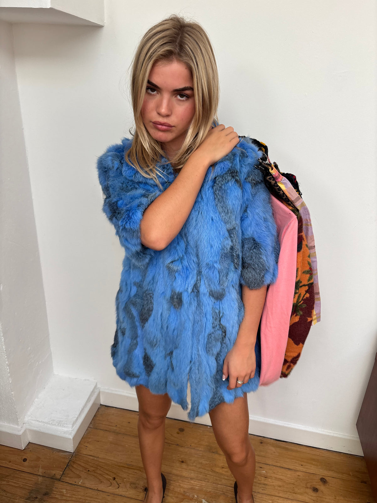 Vintage Blue Rabbit Coat