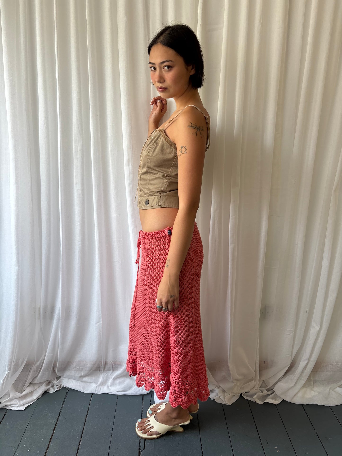 Ralph Lauren Coral Crochet Skirt
