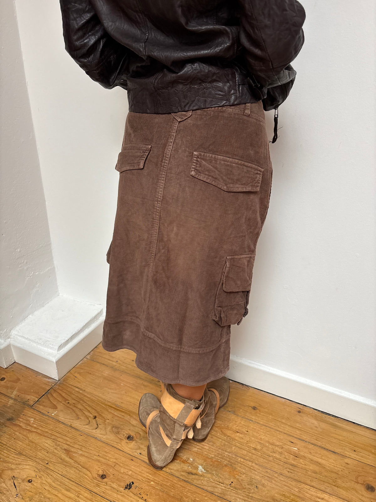 IKKS Brown Cord Skirt