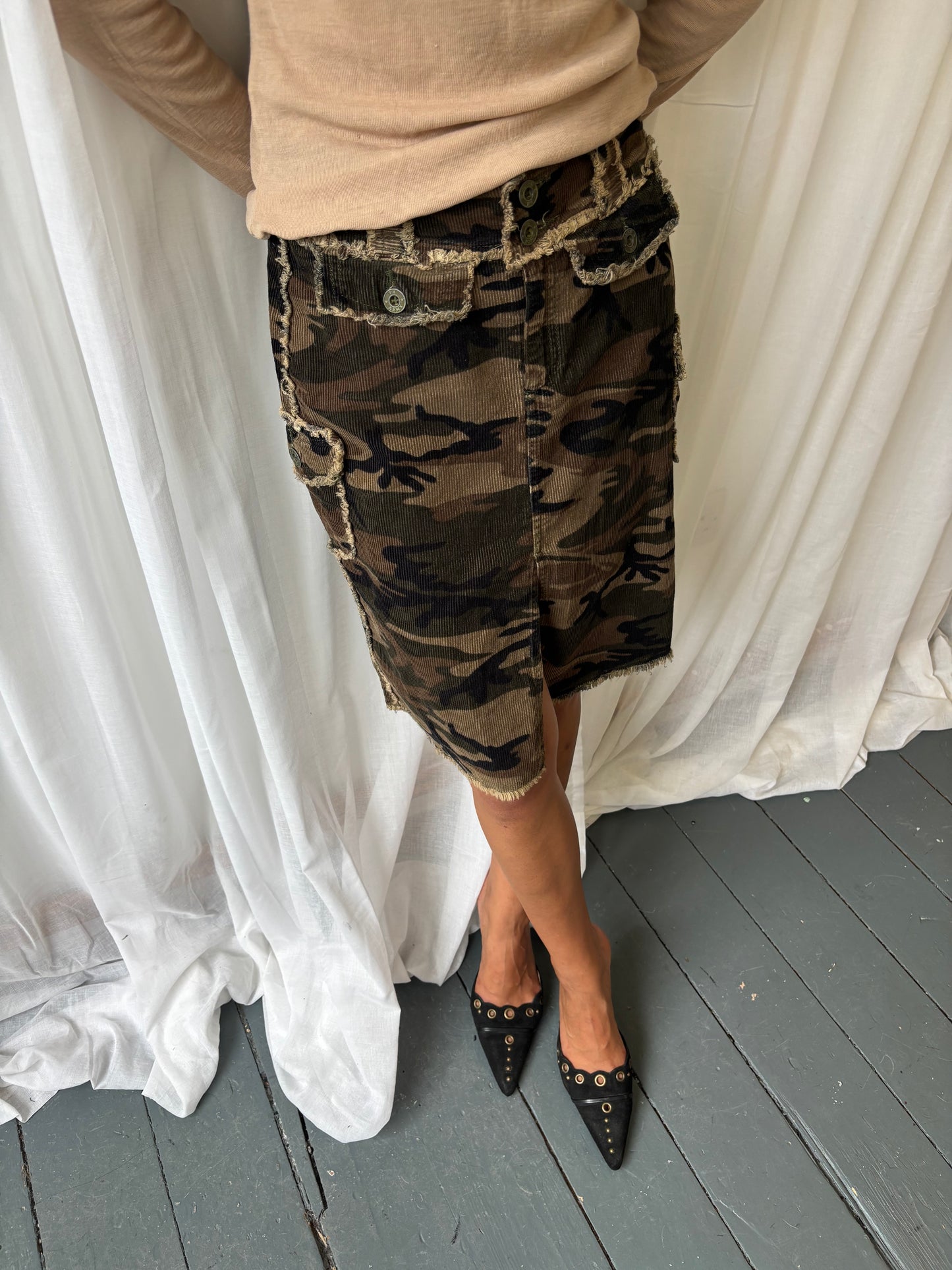 Phard Camo Cord Skirt