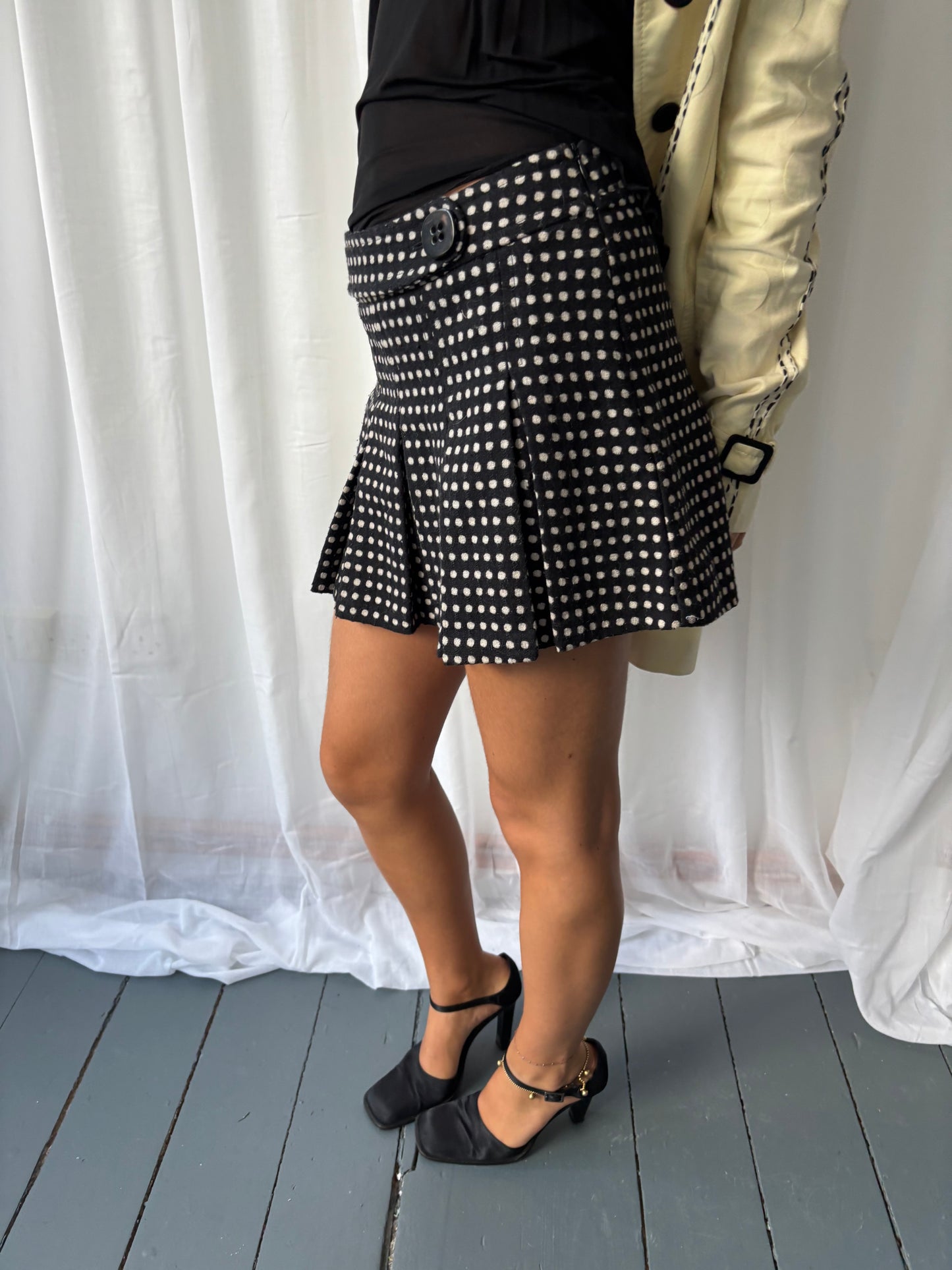 Morgan Black Polka Dot Skirt