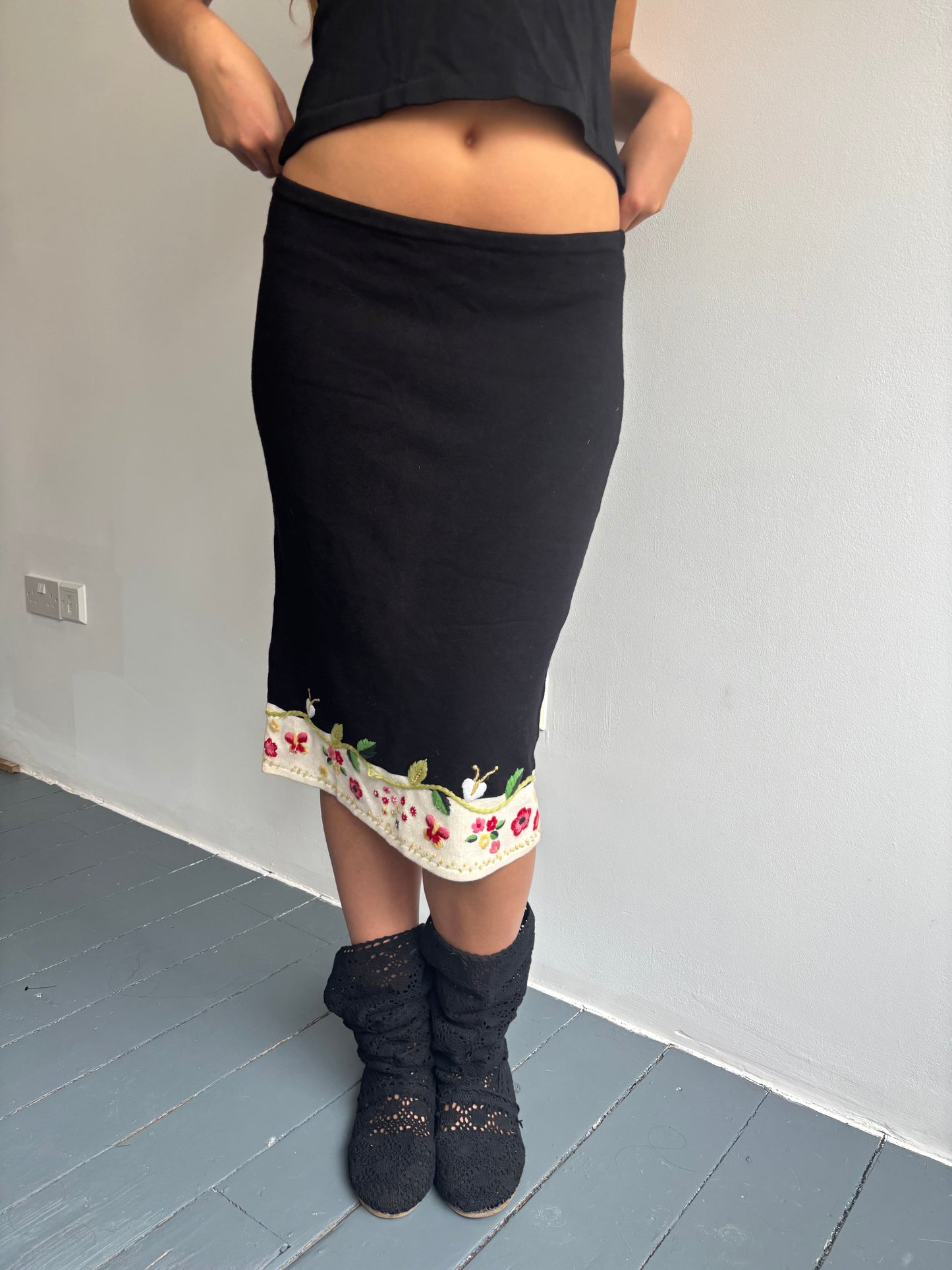 Etincelle Couture Black Knit Skirt