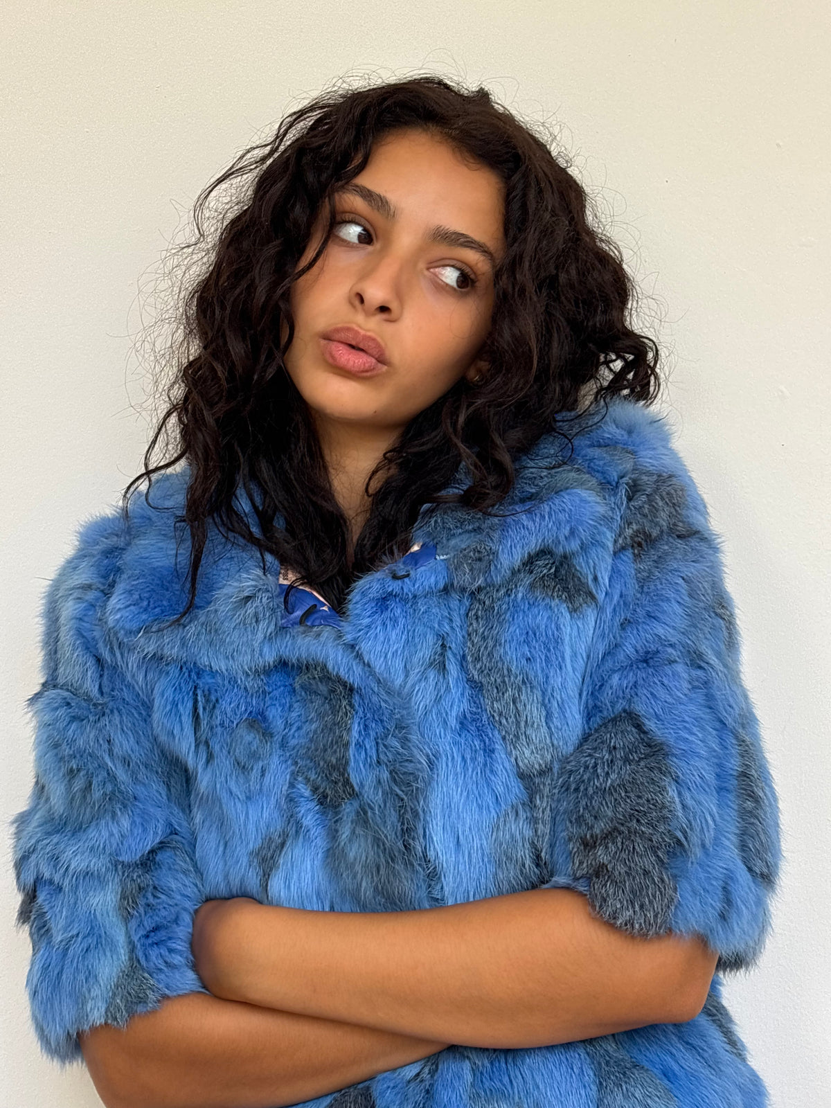 Vintage Blue Rabbit Coat