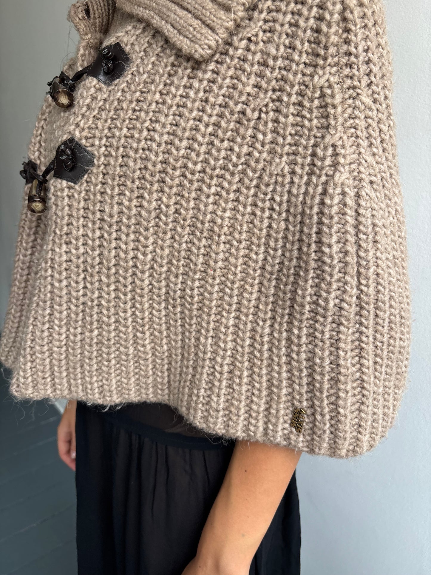 Miss Sixty Taupe Knit Poncho