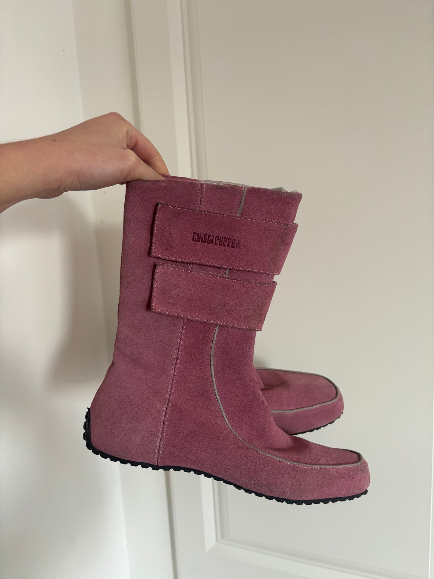 Chilli Pepper Pink Suede Boots