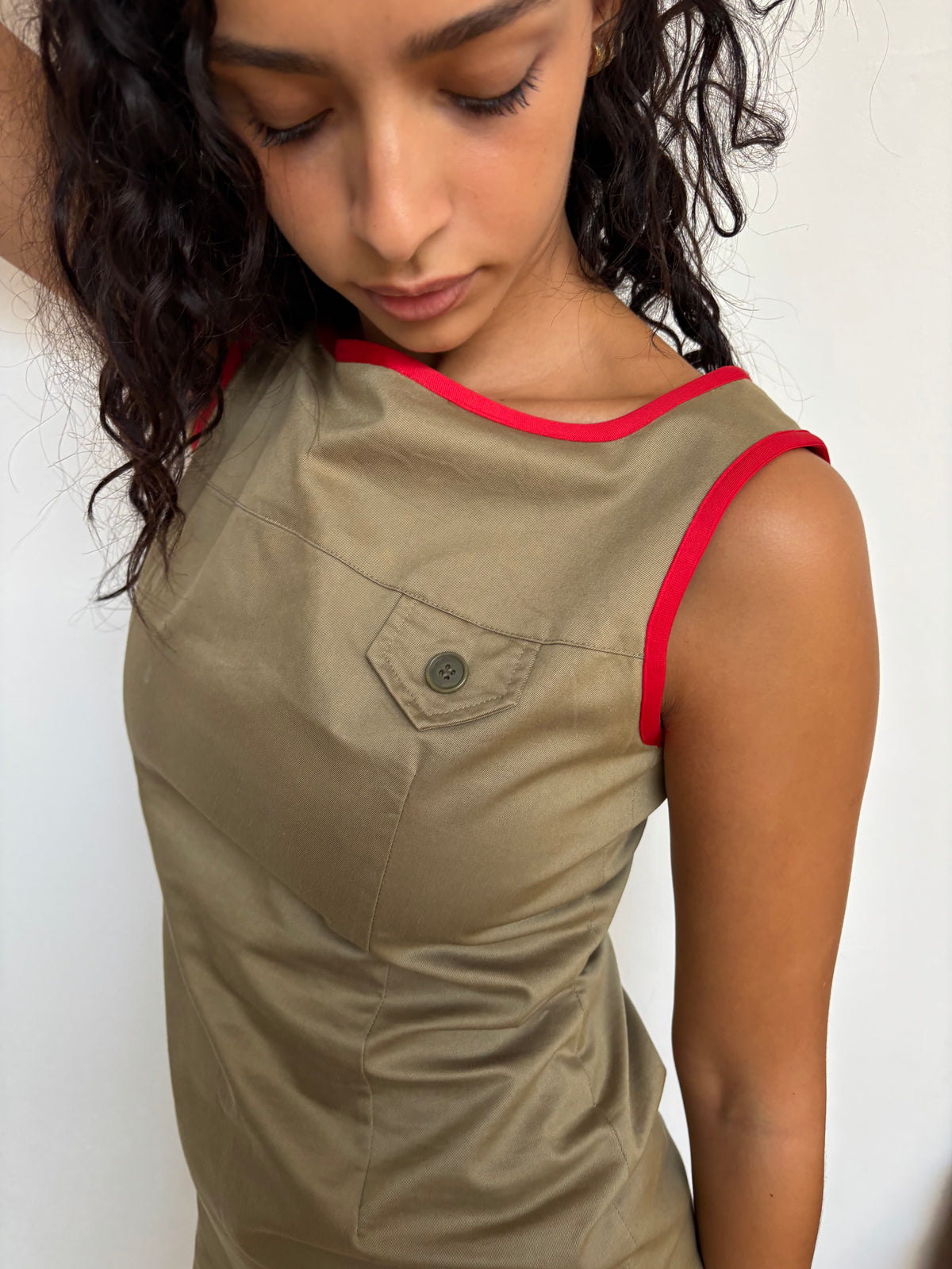 Smoochy Khaki Shift Dress