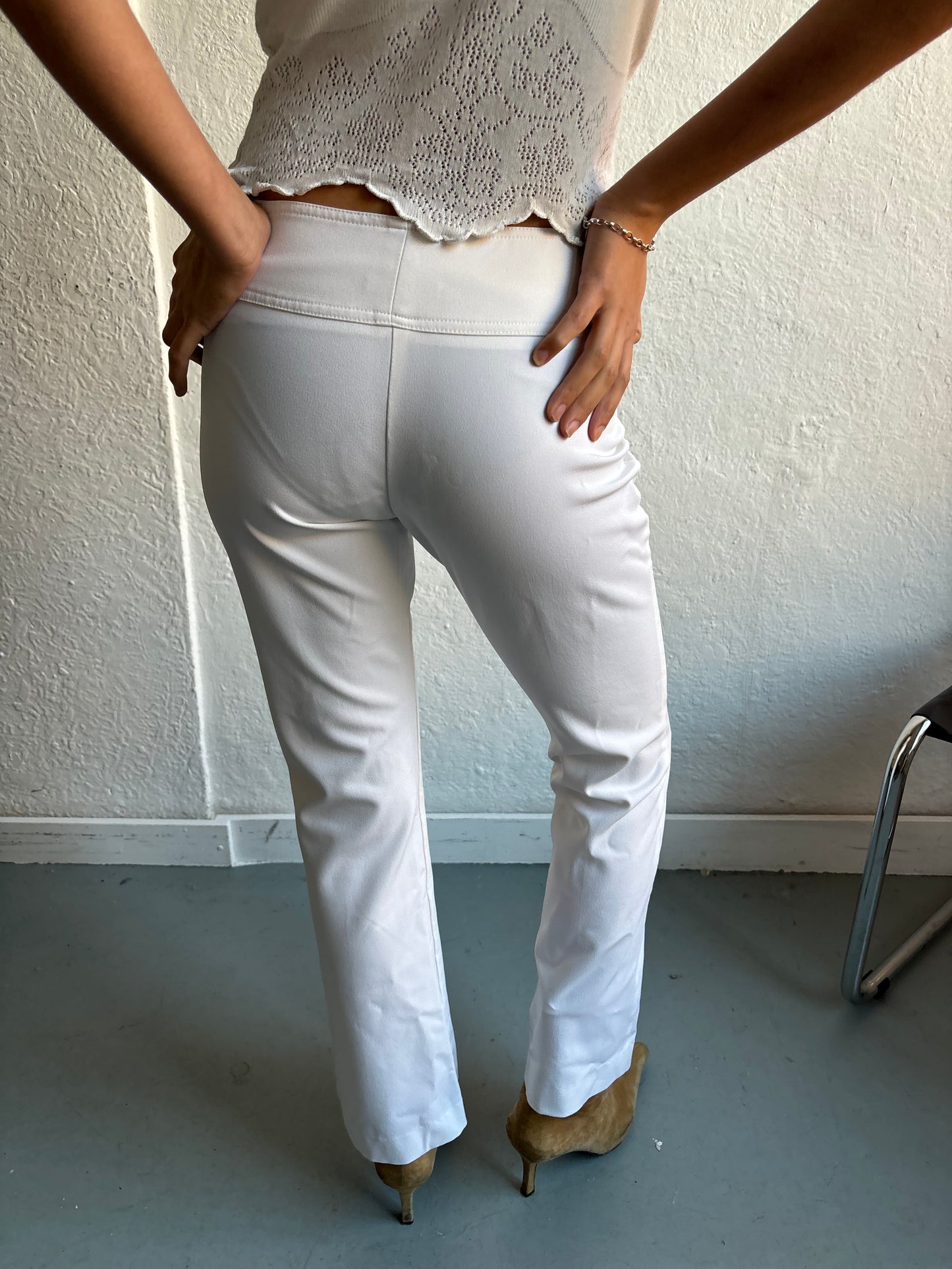 Jane Norman Cream Buckle Trousers