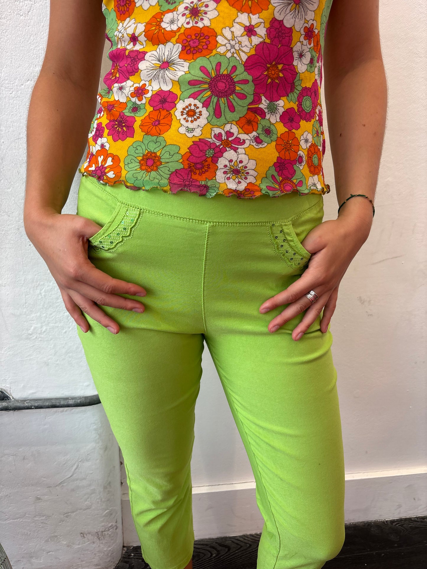 Vintage Neon Green Capris