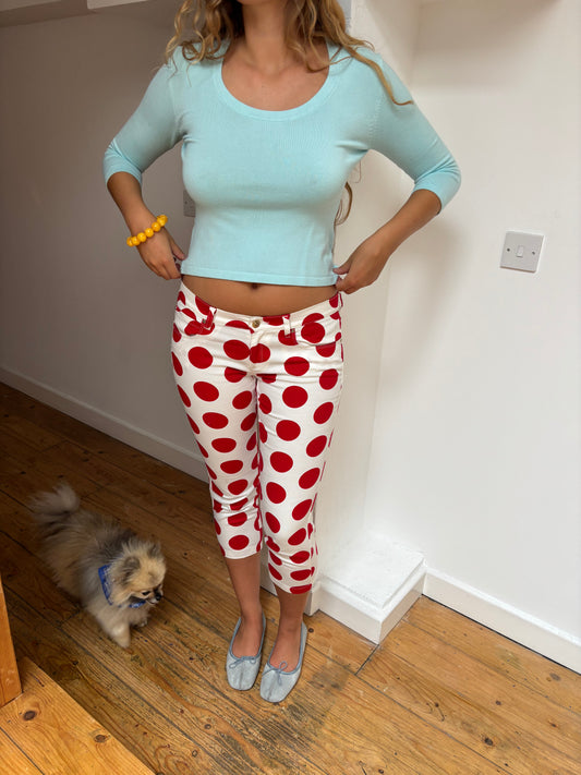 Marina Yachting Red Polka Dot Capris