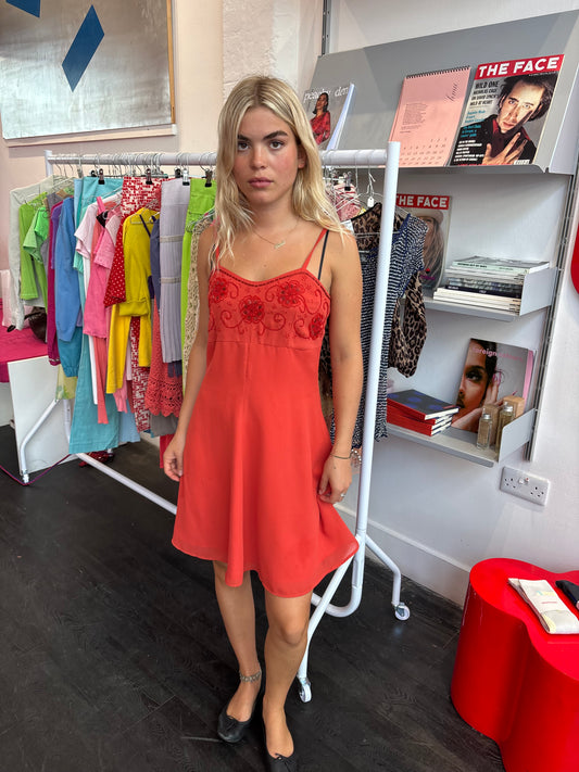 Images Red Beaded Dress