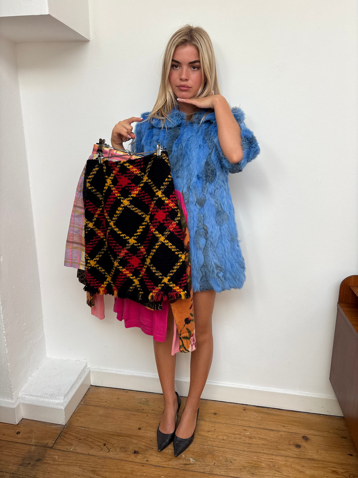Luisa Spagnoli Plaid Wool Skirt