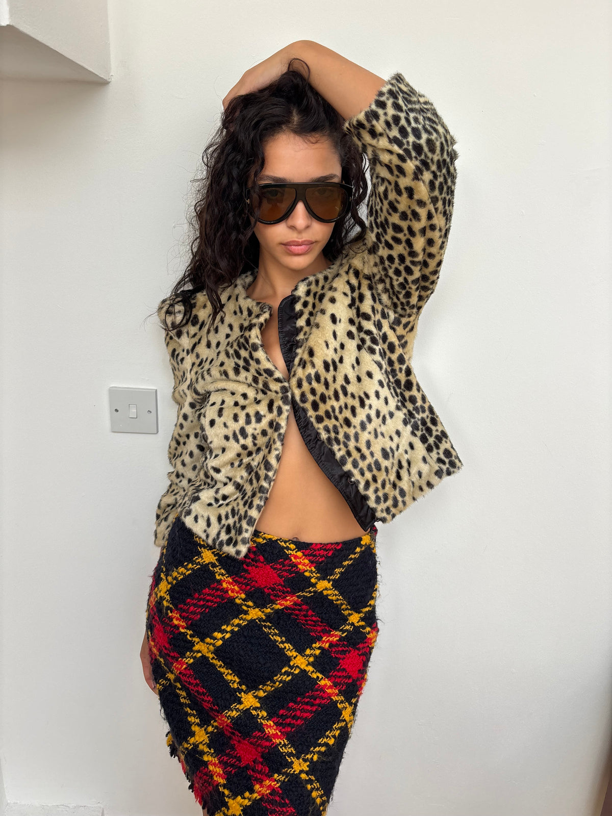 Luisa Spagnoli Plaid Wool Skirt